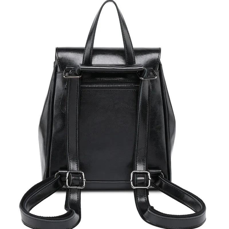 Fashion Oil Wax Leather Backpack