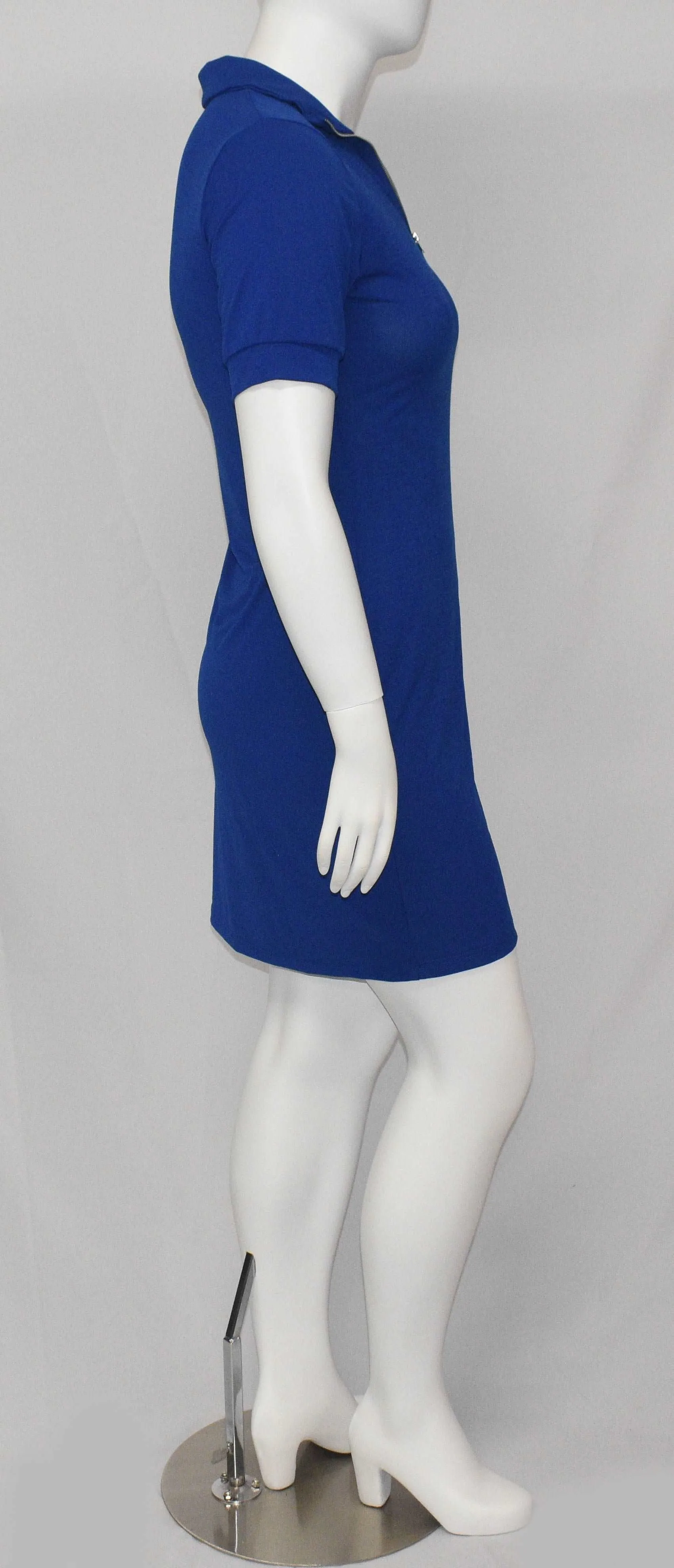 Fat Melting Sporting Gown Collar Shaper Dress- Blue