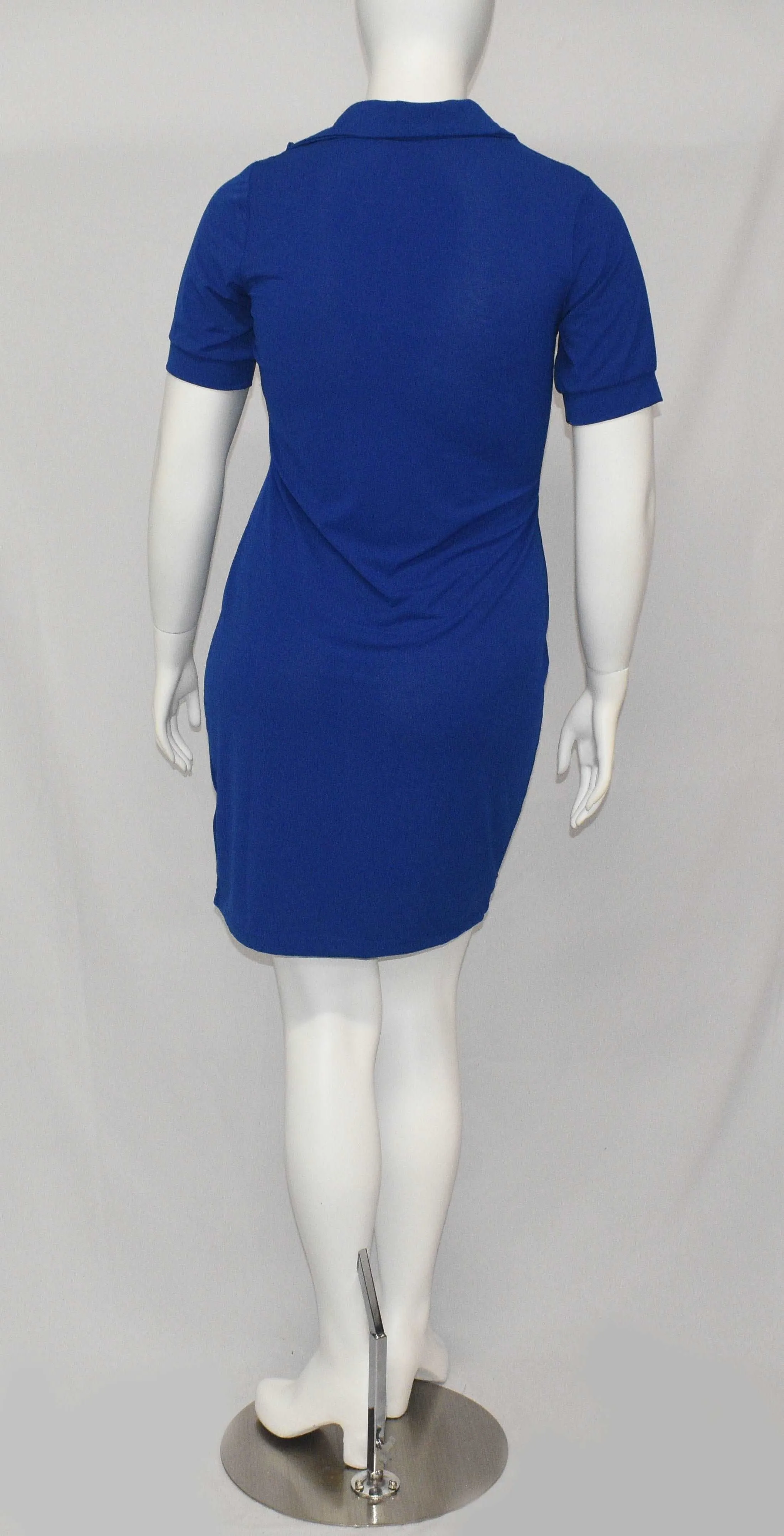Fat Melting Sporting Gown Collar Shaper Dress- Blue