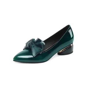 FEDONAS Elegant Women Spring Summer Shoes Women Genuine Cow Patent Leather Pointed Toe Butterfly-knot Pumps Dancing Shoes Woman