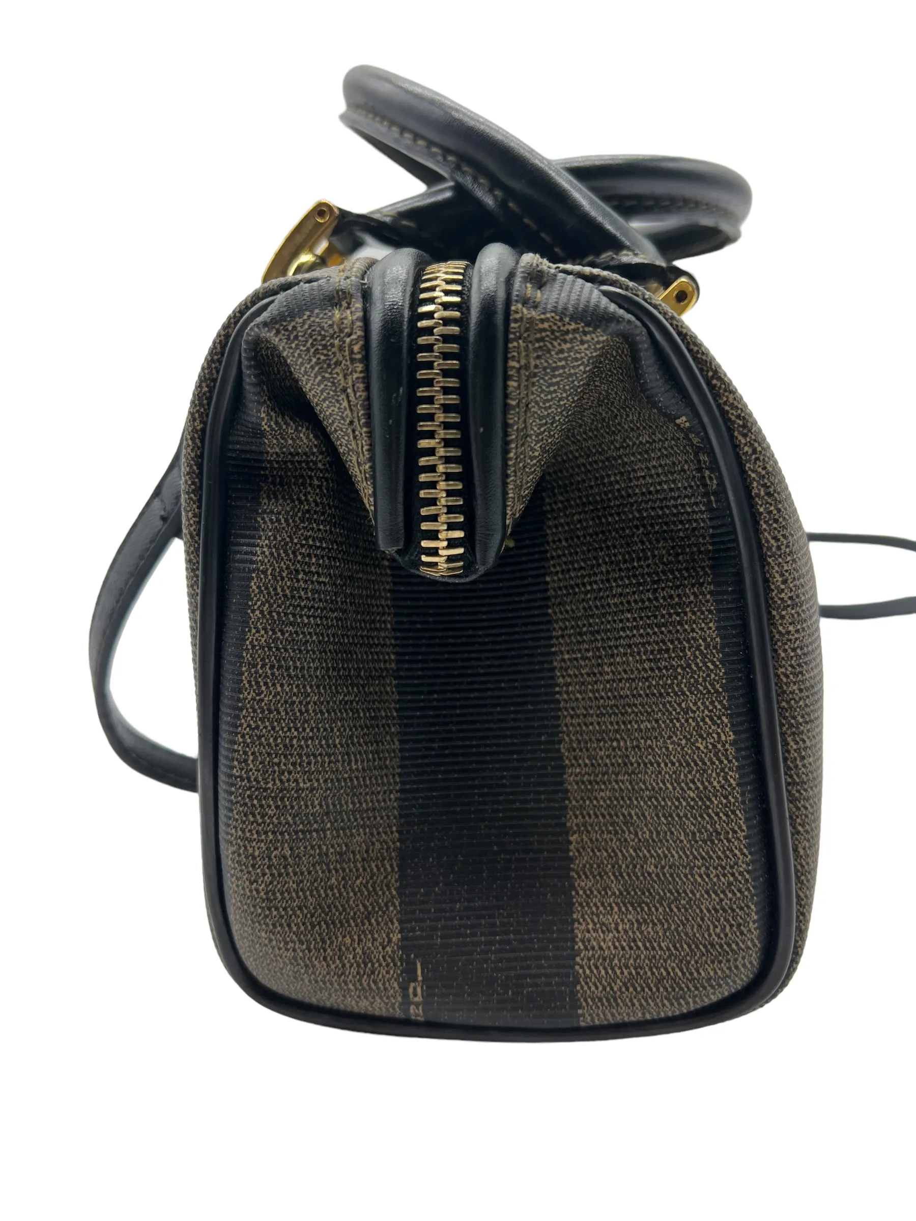 Fendi Vintage Pequin Stripe Mini Boston Bag