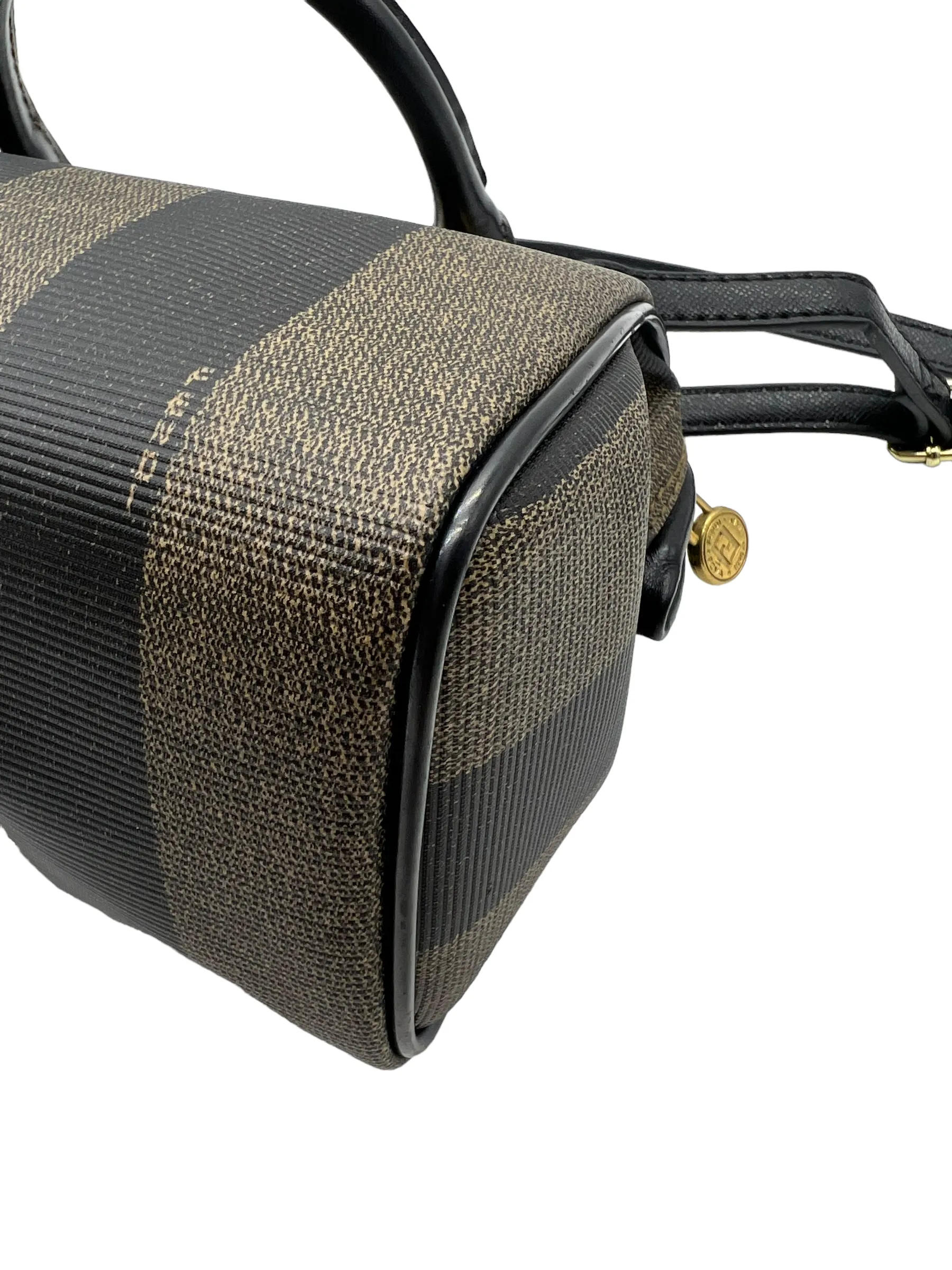 Fendi Vintage Pequin Stripe Mini Boston Bag