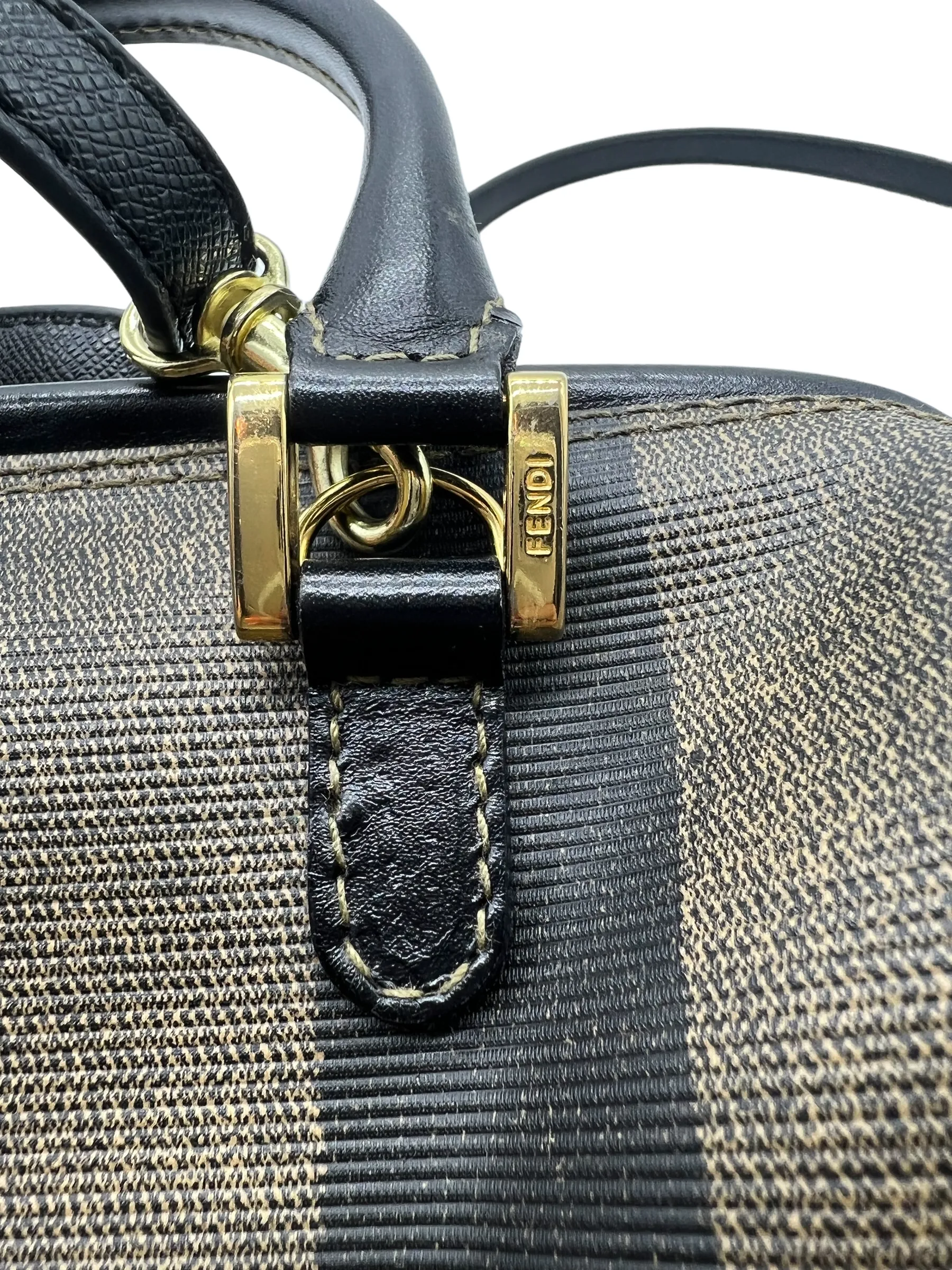 Fendi Vintage Pequin Stripe Mini Boston Bag