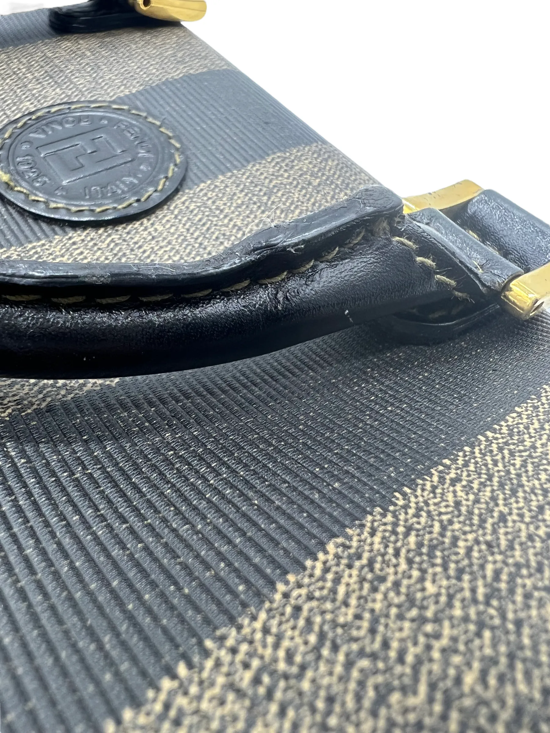 Fendi Vintage Pequin Stripe Mini Boston Bag