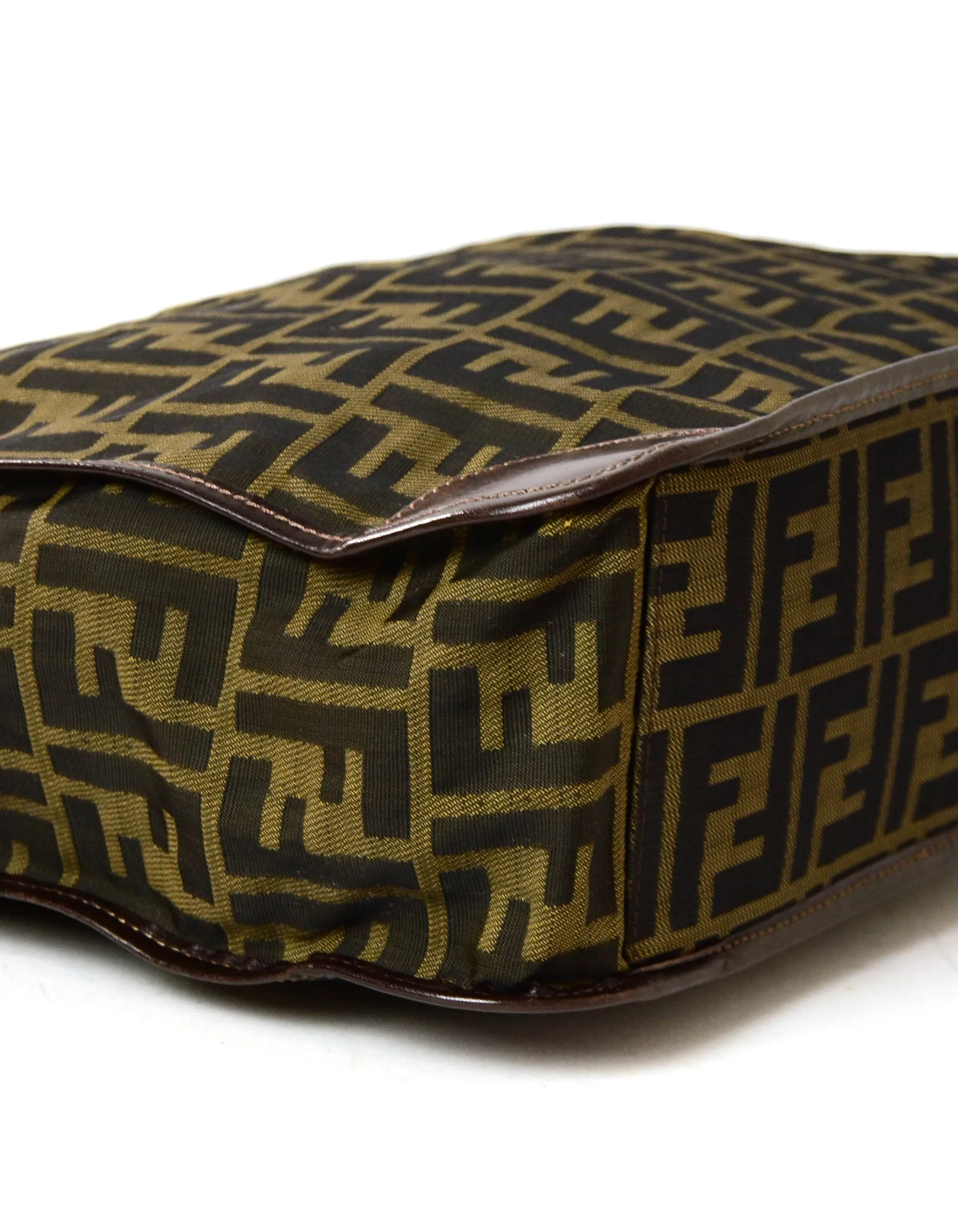Fendi Vintage Tobacco Brown Canvas Zucca Tote Bag