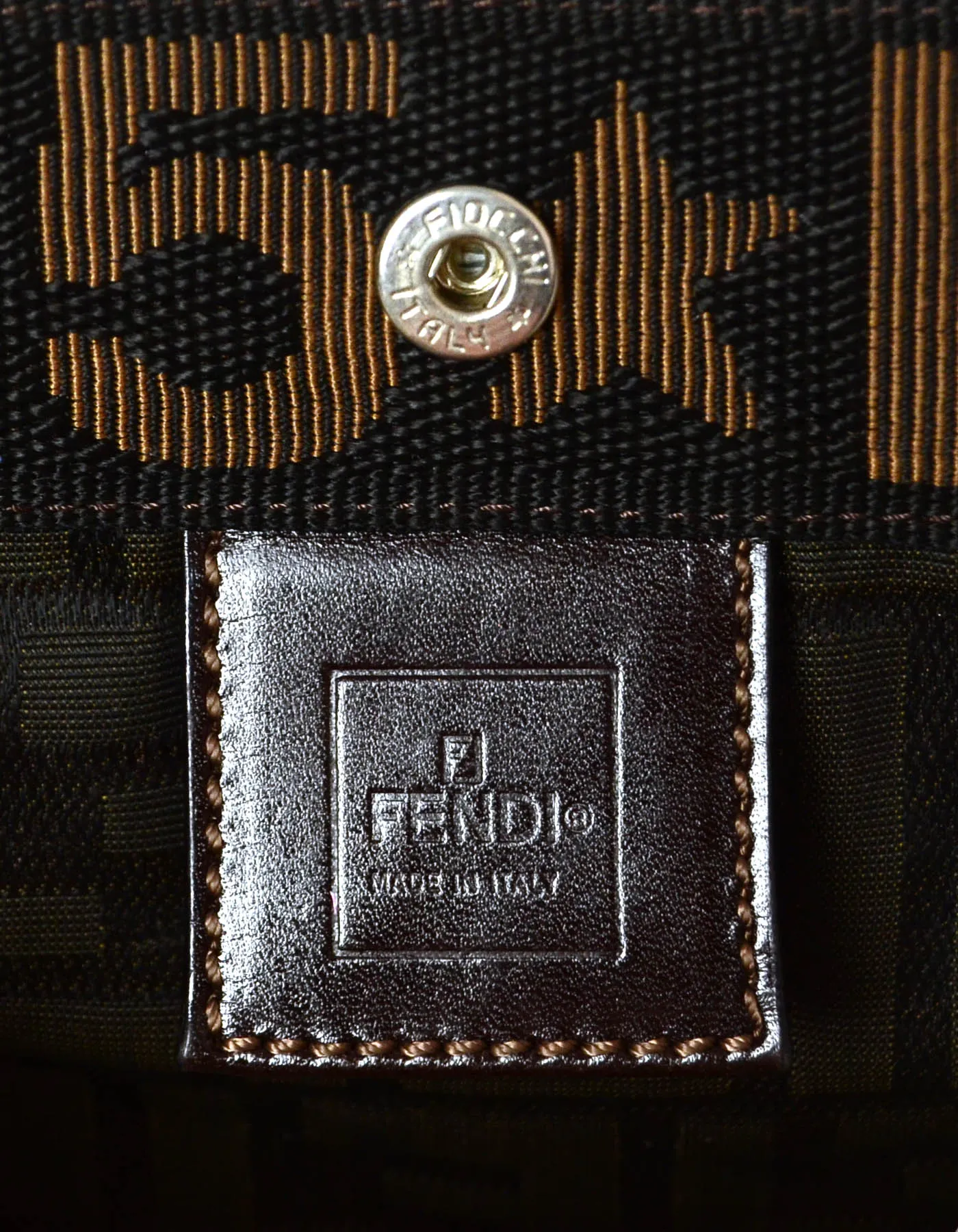 Fendi Vintage Tobacco Brown Canvas Zucca Tote Bag