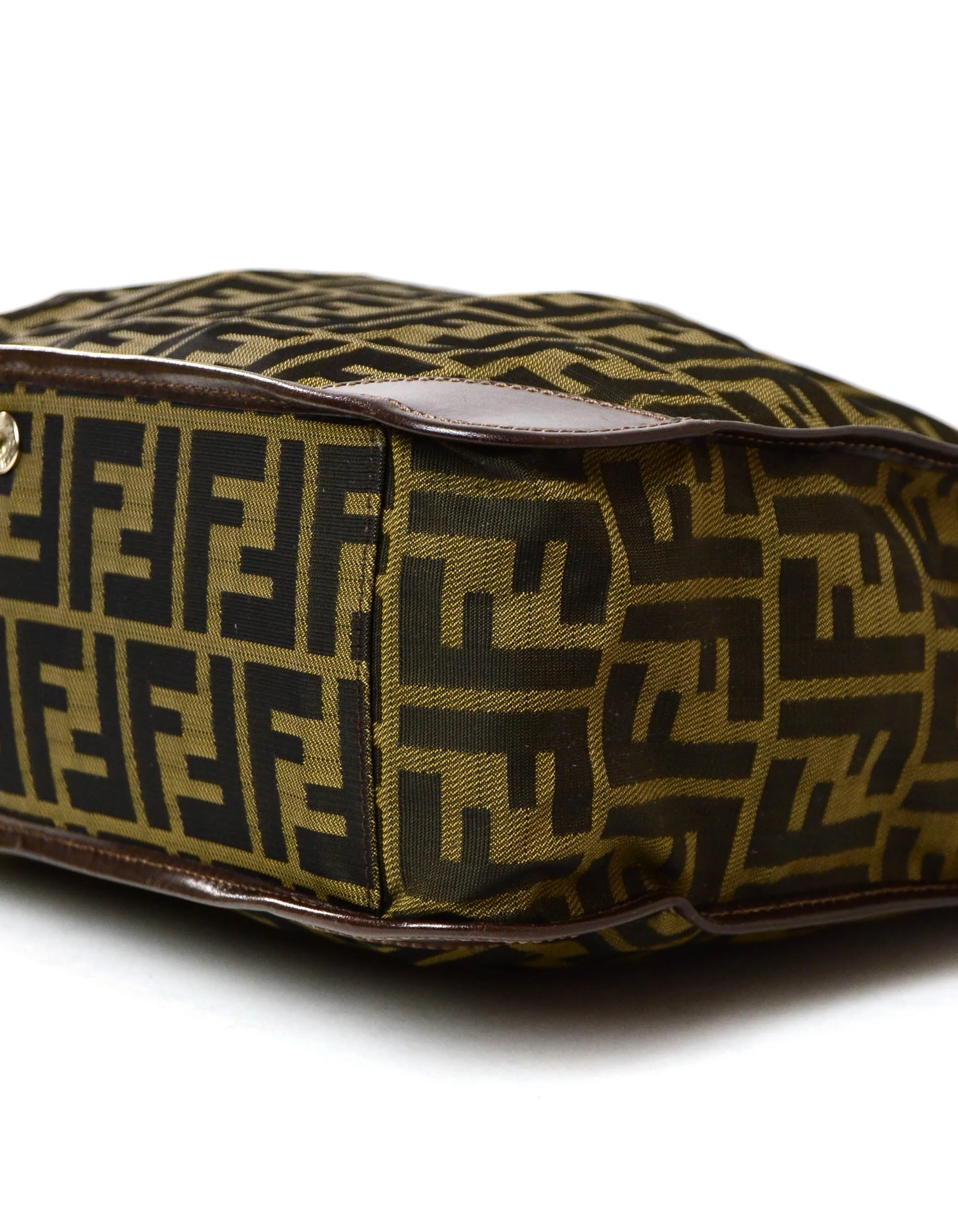 Fendi Vintage Tobacco Brown Canvas Zucca Tote Bag