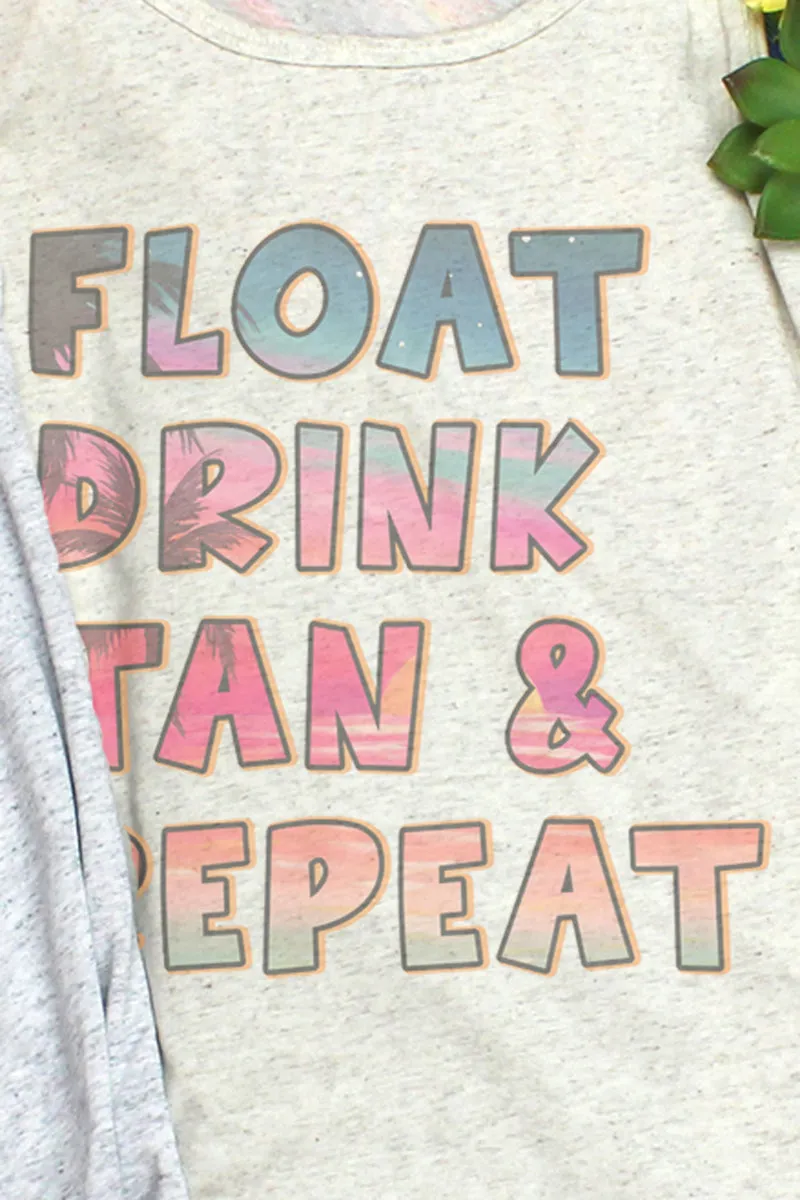 Float Drink Tan Repeat Unisex Jersey Tank
