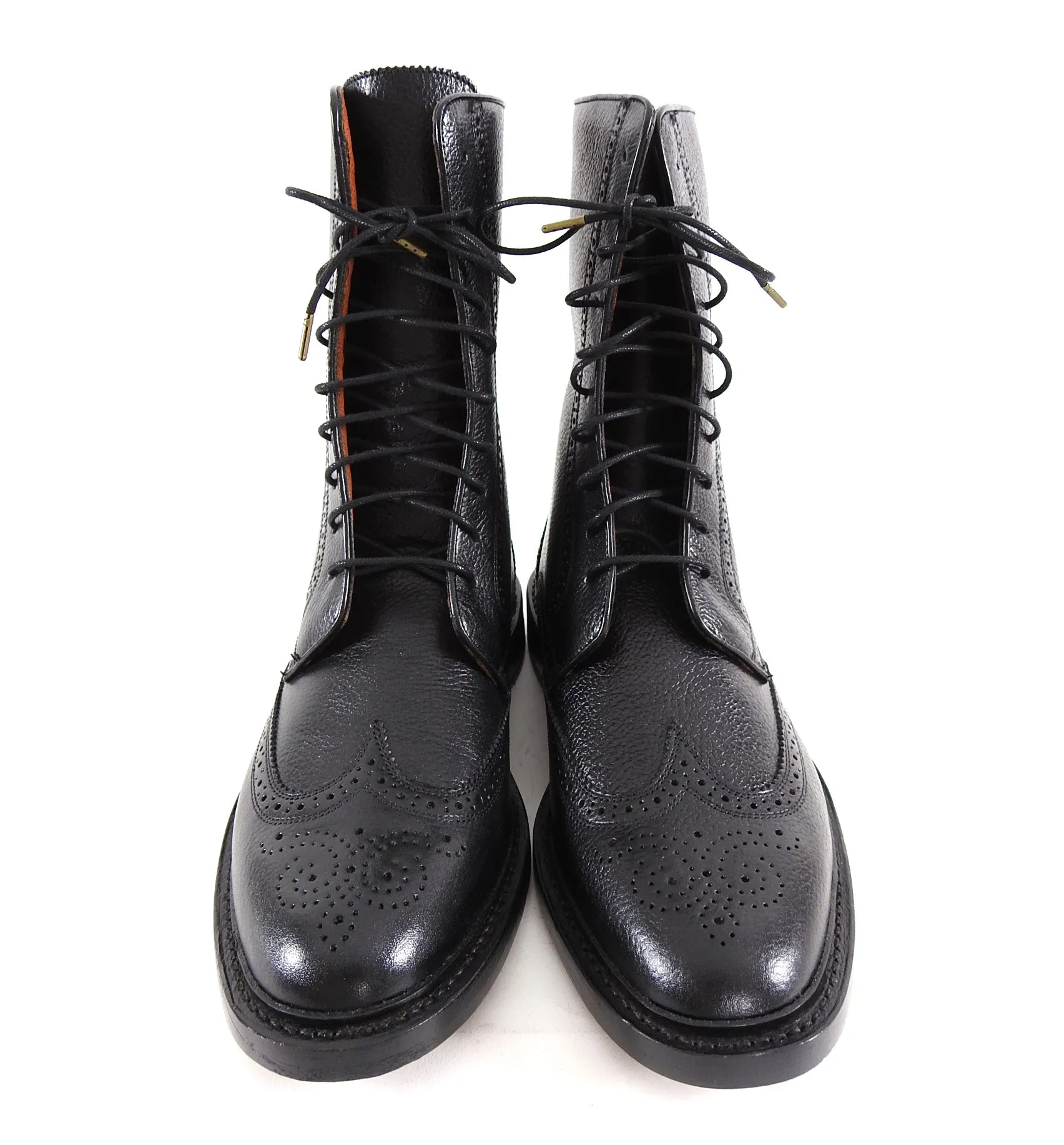 Florsheim by Duckie Brown Black Leather Oxford Lace up Ankle Boots - 10