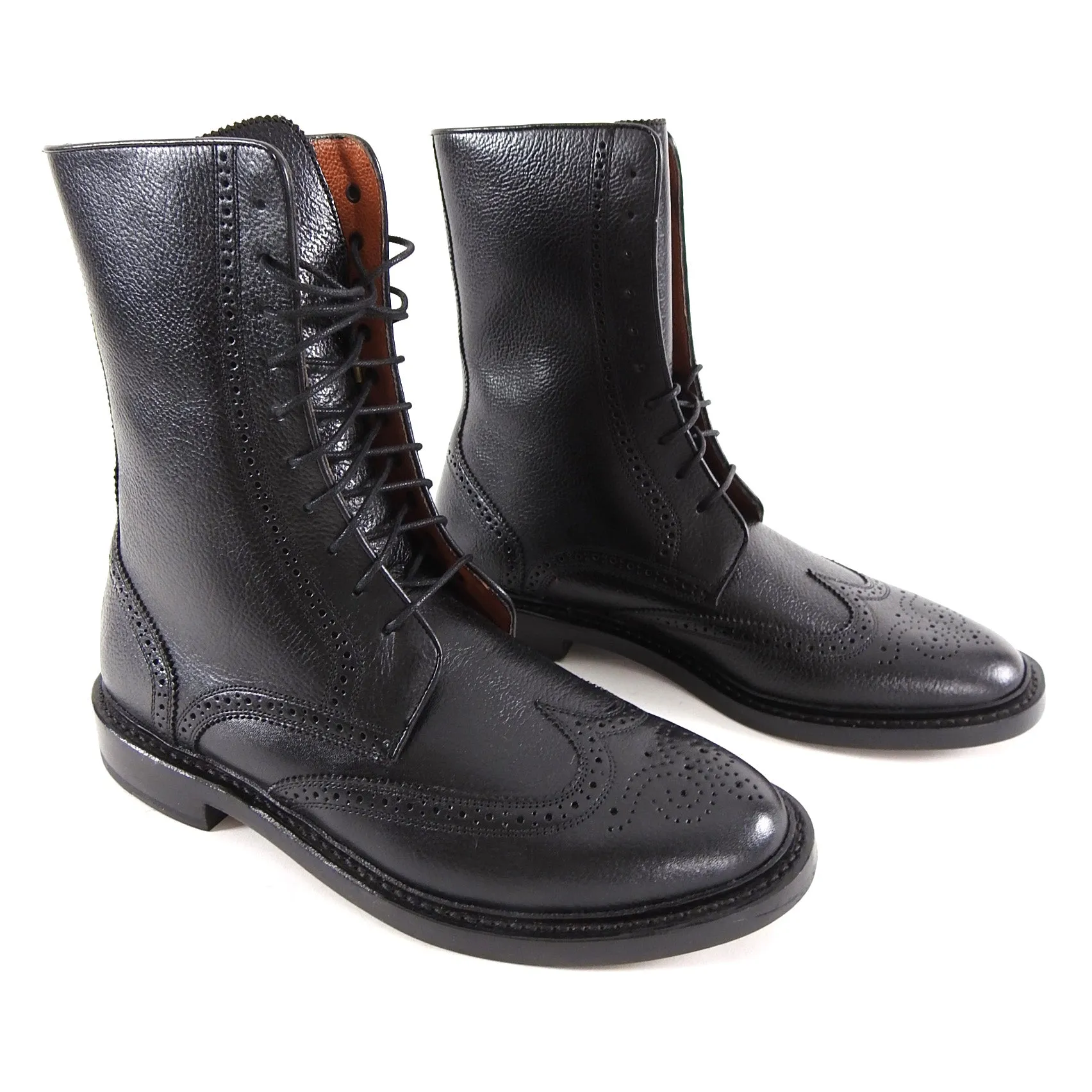 Florsheim by Duckie Brown Black Leather Oxford Lace up Ankle Boots - 10