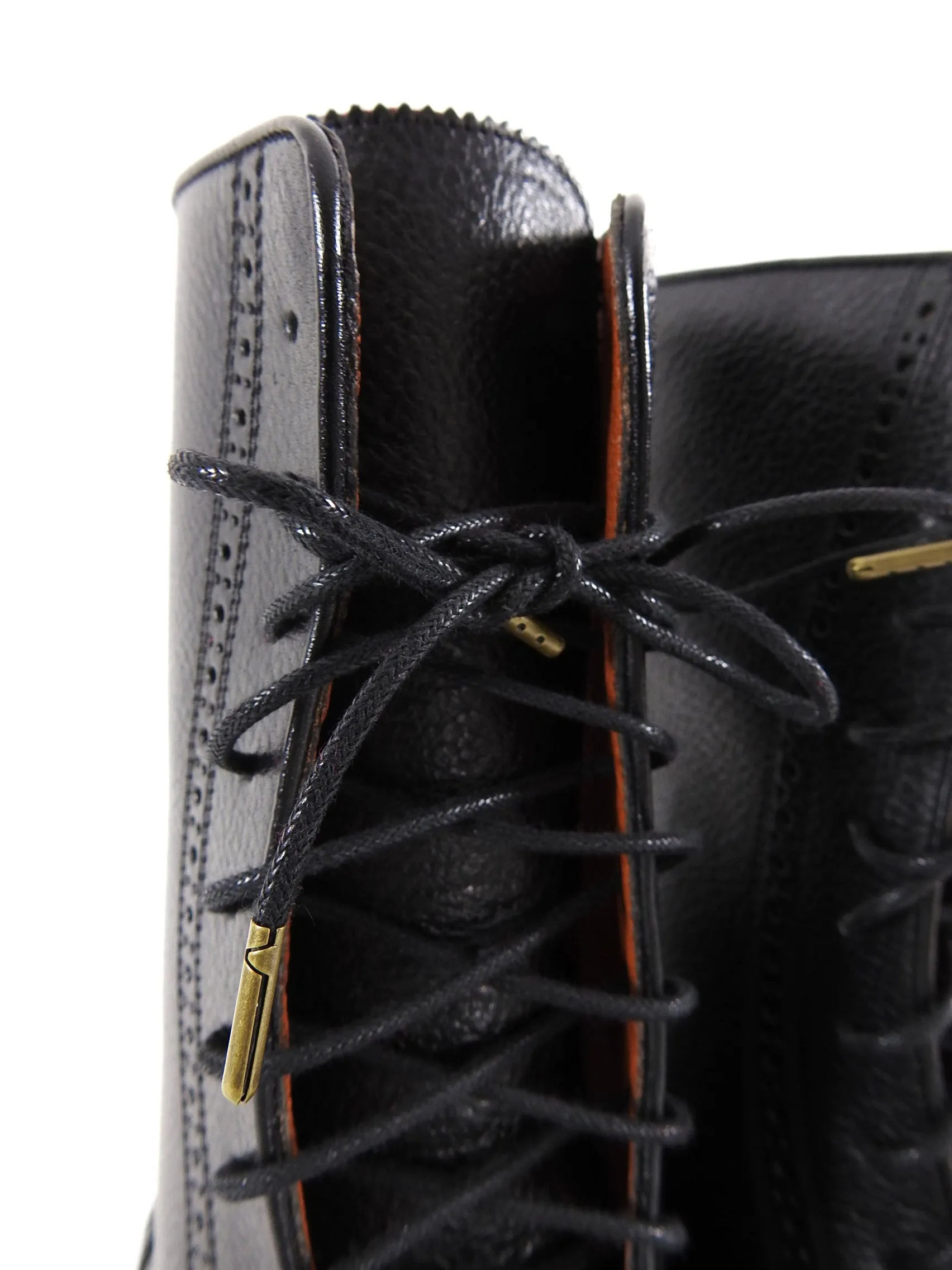 Florsheim by Duckie Brown Black Leather Oxford Lace up Ankle Boots - 10