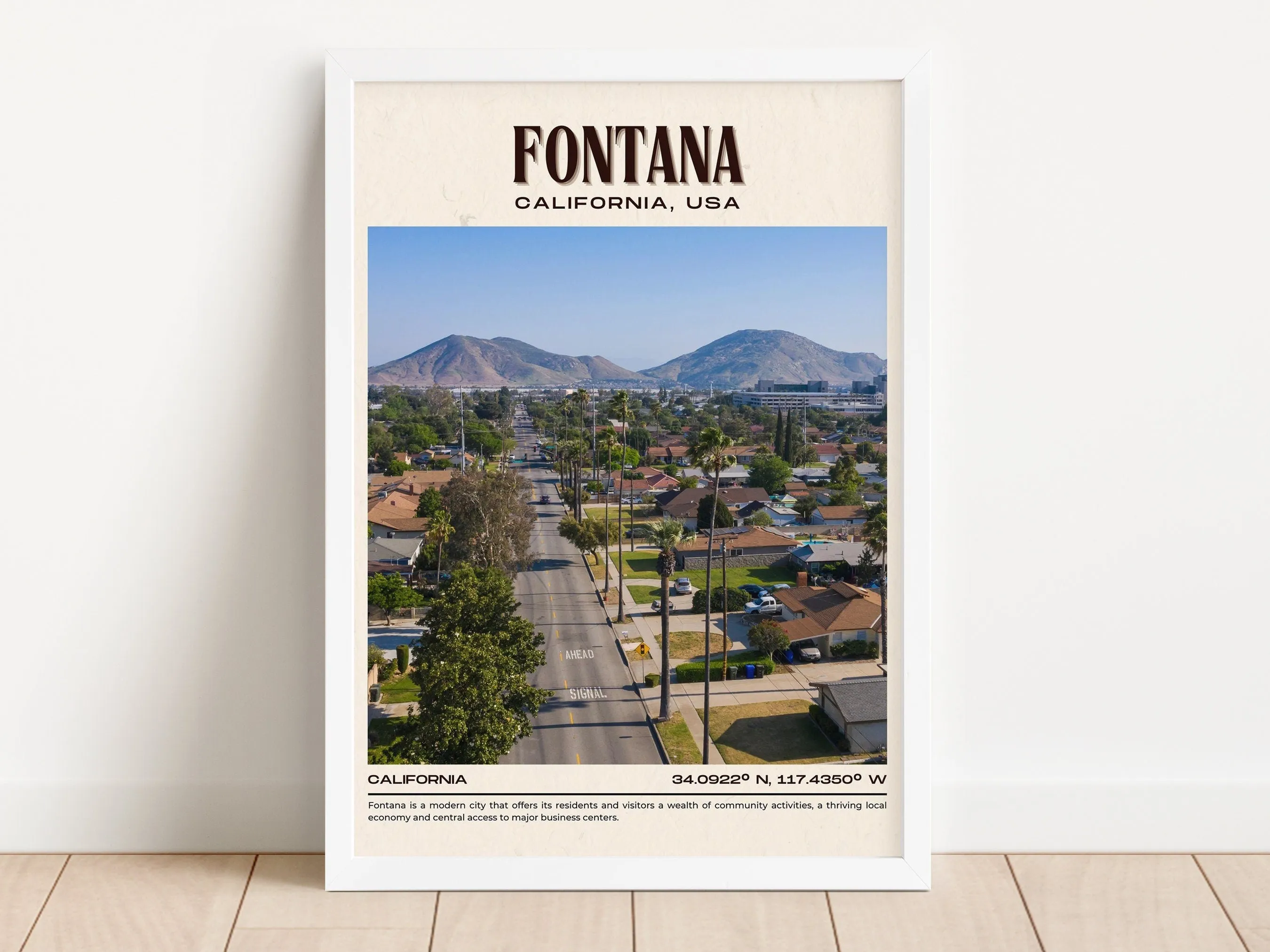 Fontana Vintage Wall Art, California, USA