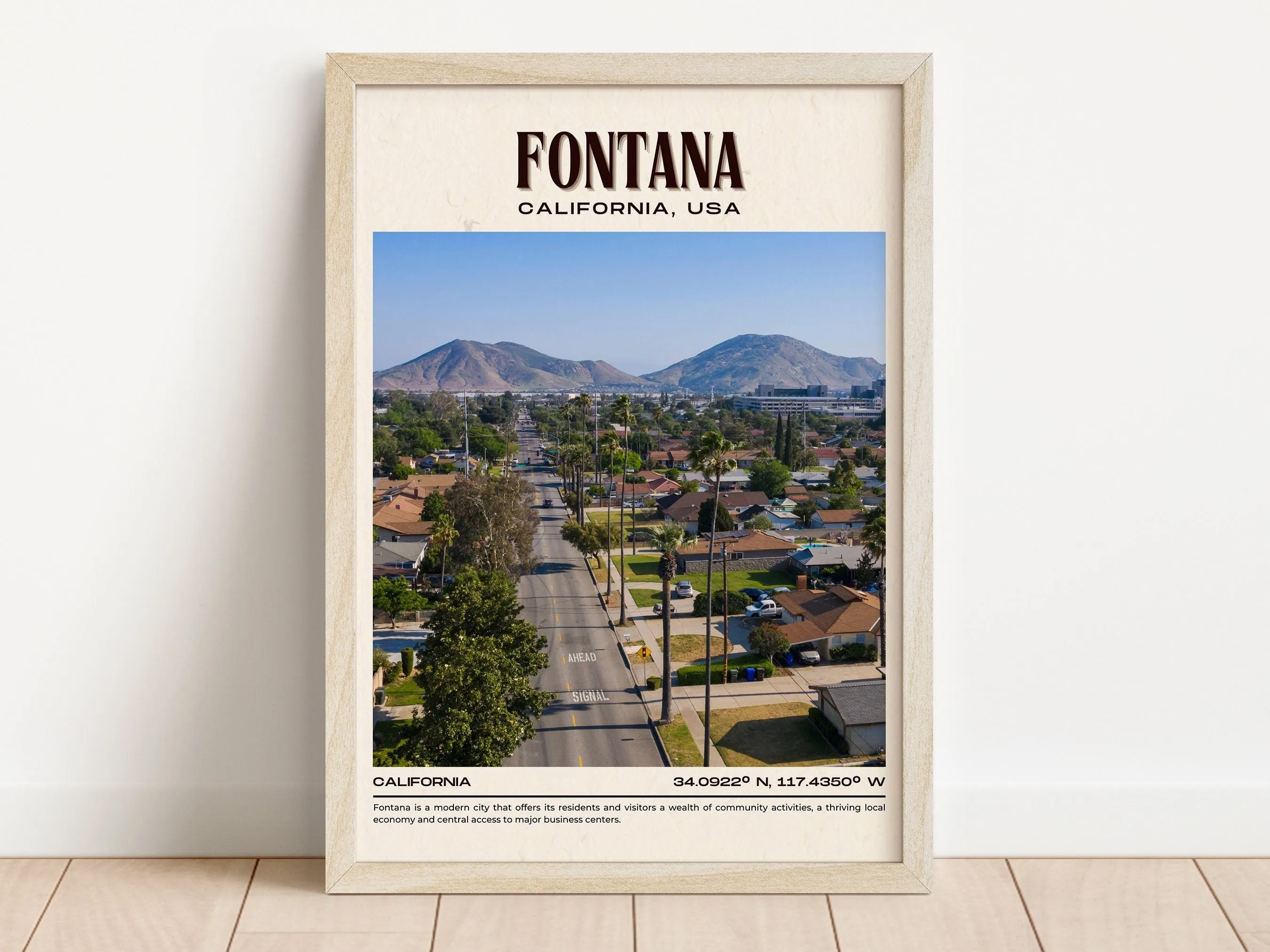 Fontana Vintage Wall Art, California, USA