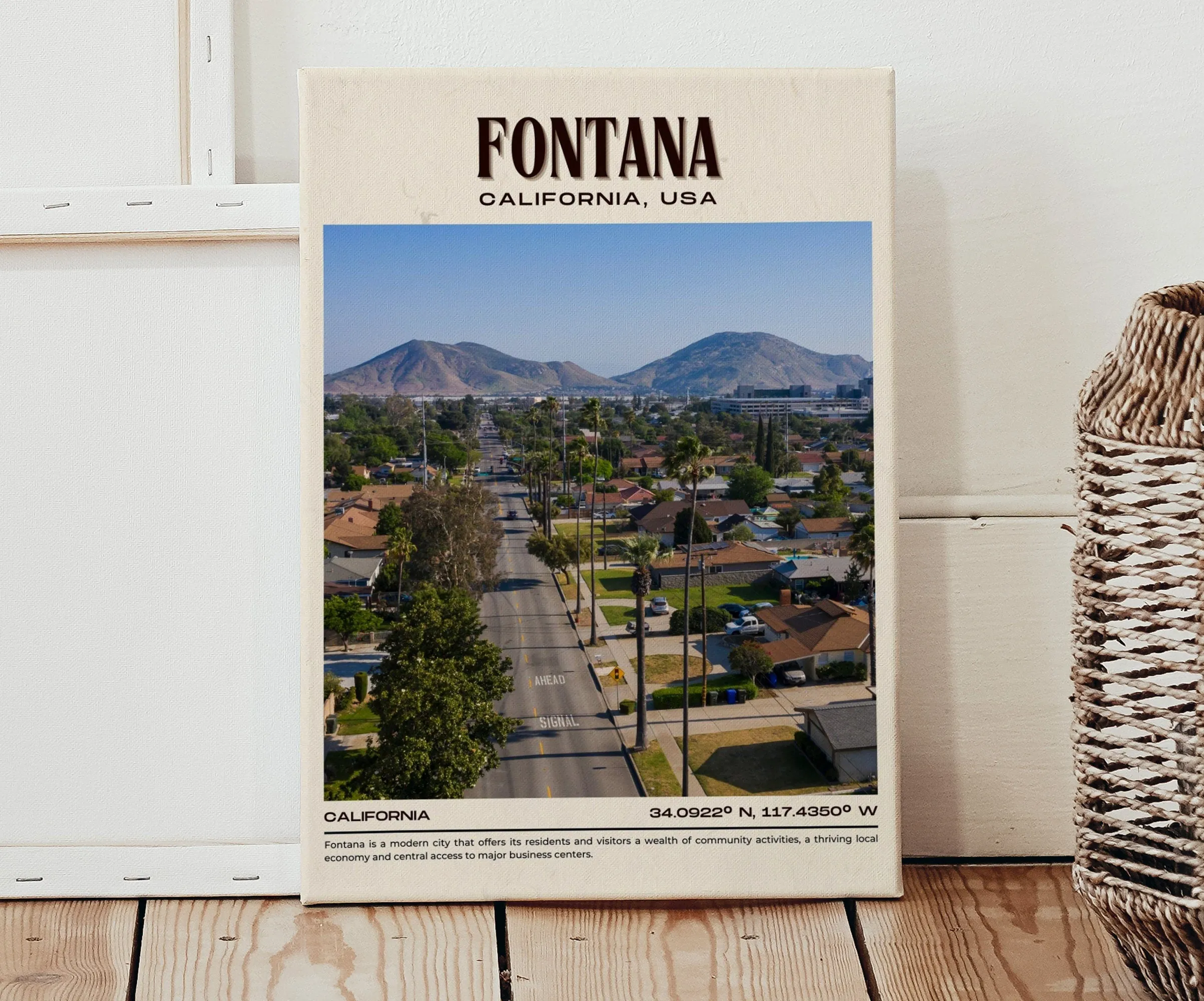 Fontana Vintage Wall Art, California, USA