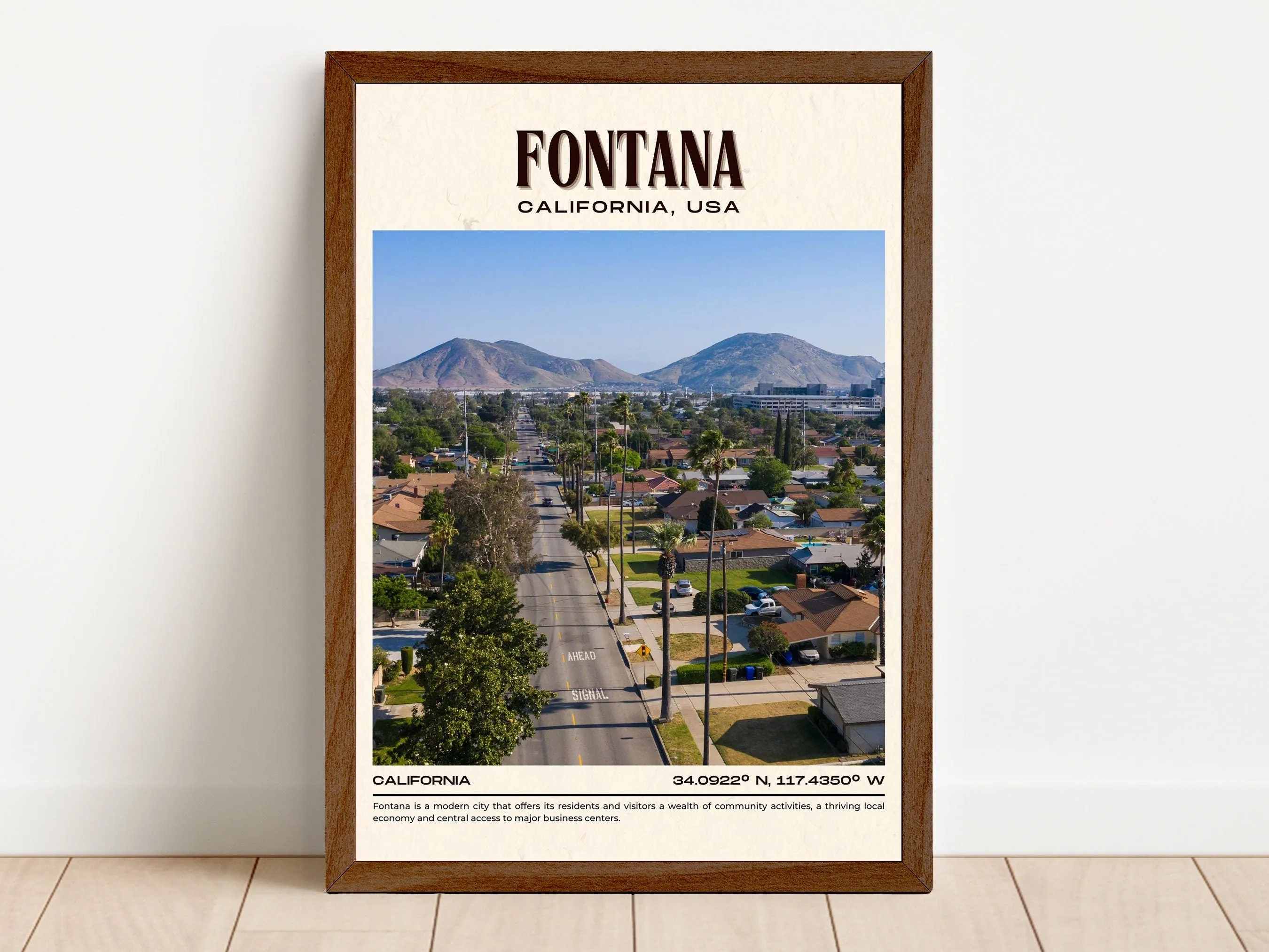 Fontana Vintage Wall Art, California, USA