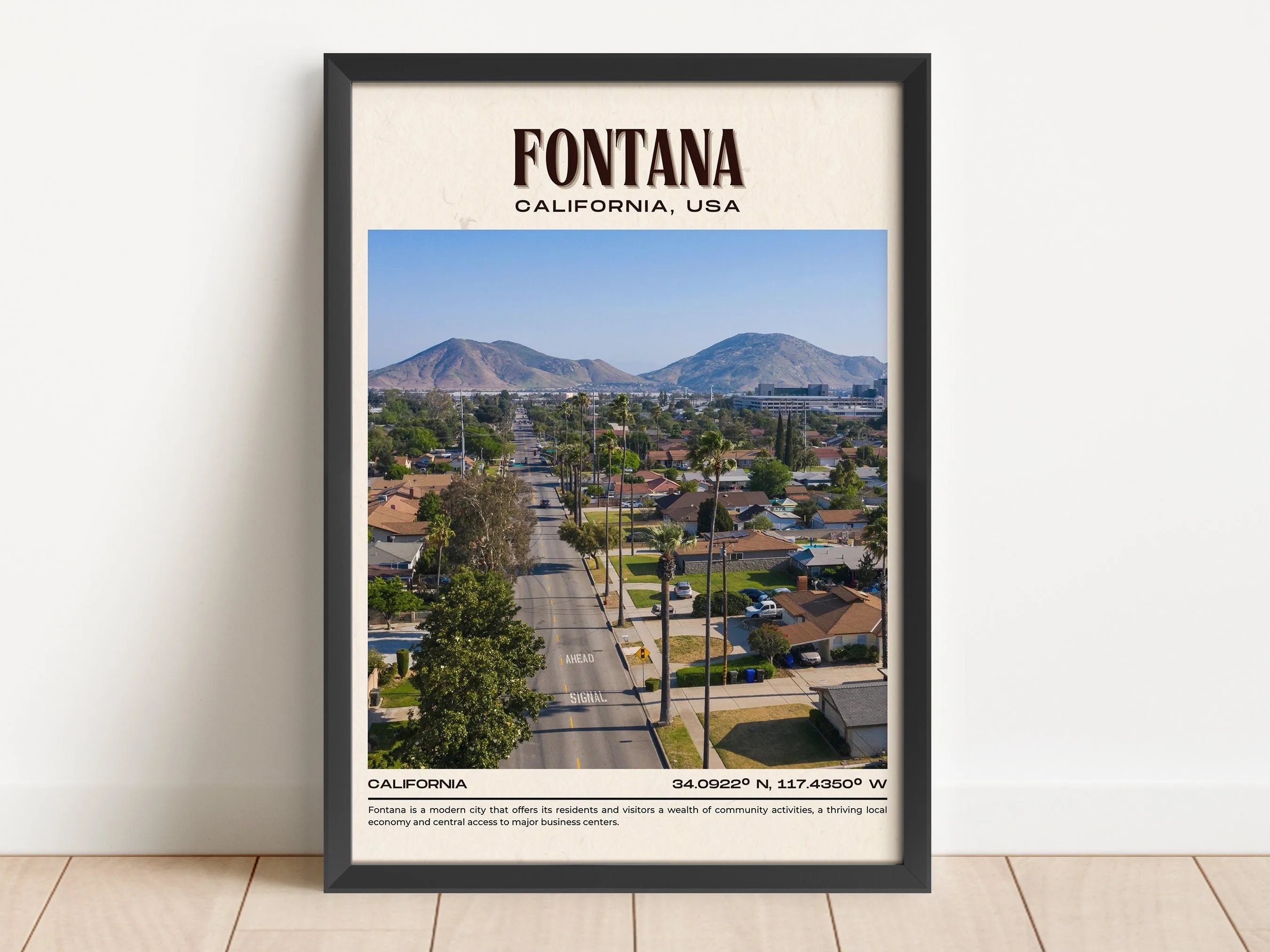 Fontana Vintage Wall Art, California, USA