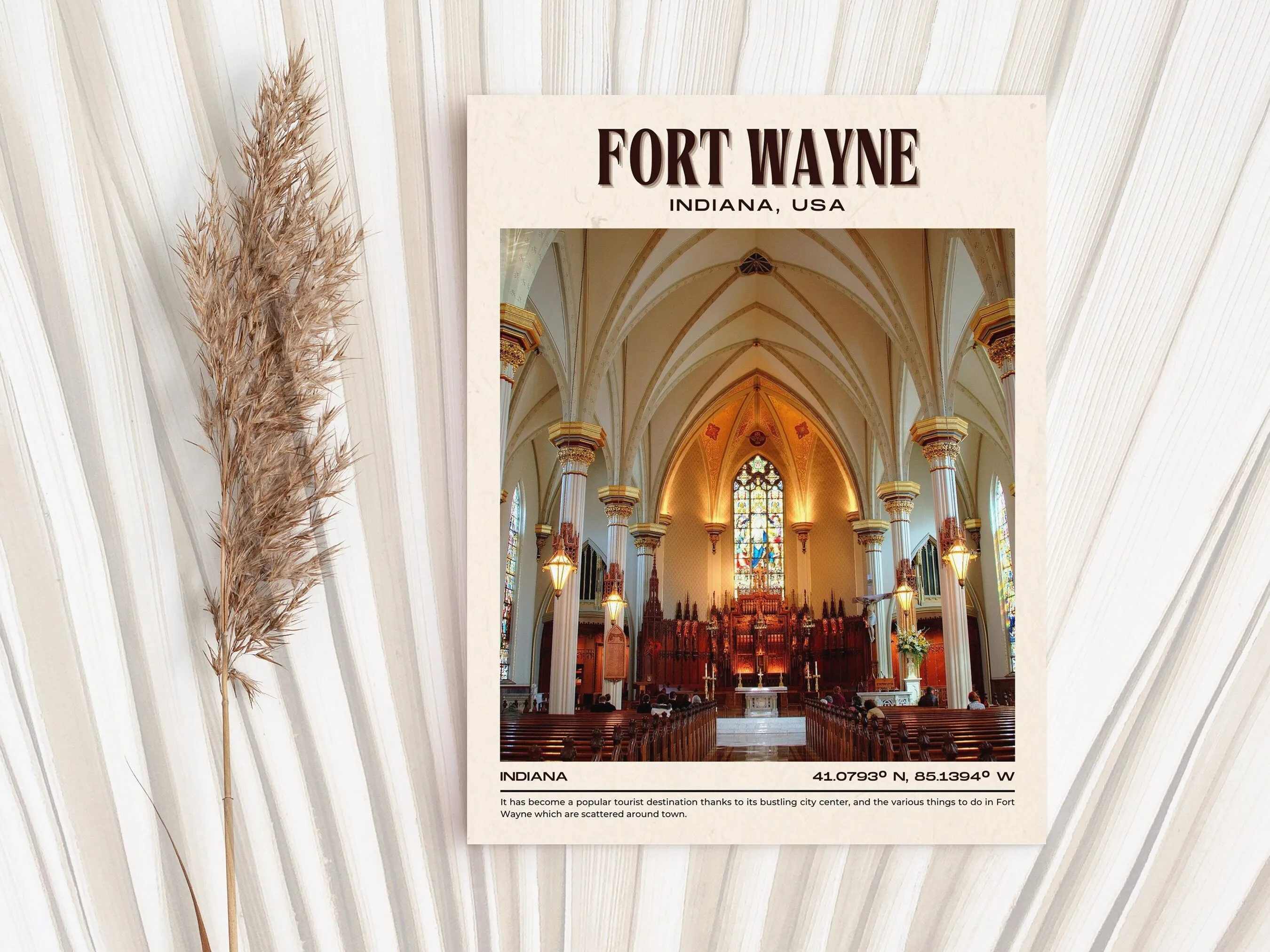 Fort Wayne Vintage Wall Art, Indiana, USA