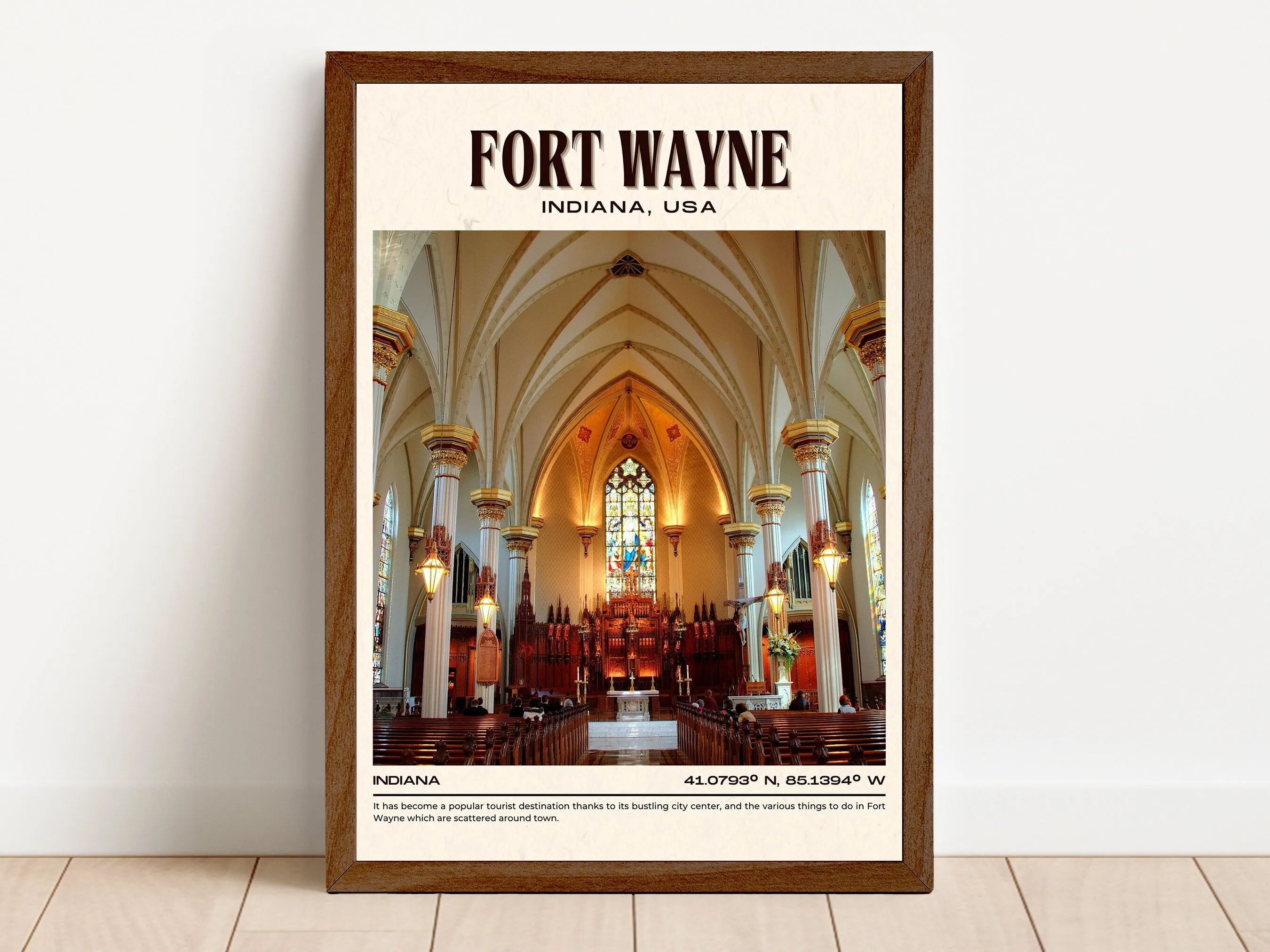 Fort Wayne Vintage Wall Art, Indiana, USA