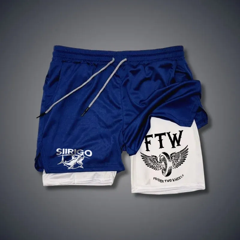 FTW FOREVER TWO WHEELS Angel Wings 2 In 1 GYM PERFORMANCE SHORTS