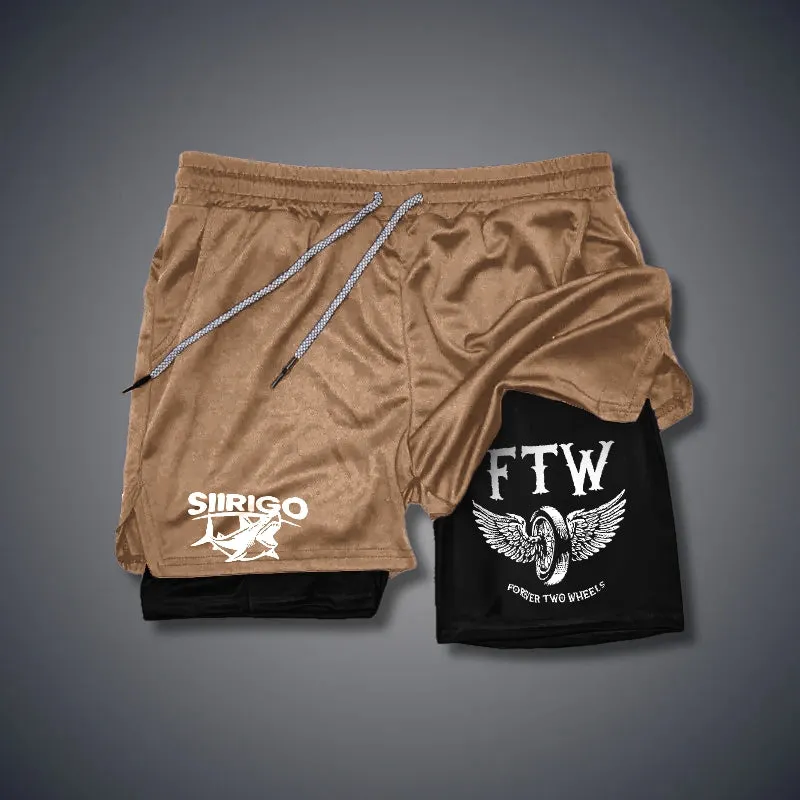 FTW FOREVER TWO WHEELS Angel Wings 2 In 1 GYM PERFORMANCE SHORTS