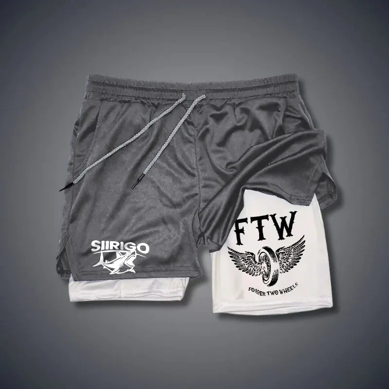FTW FOREVER TWO WHEELS Angel Wings 2 In 1 GYM PERFORMANCE SHORTS