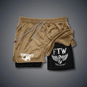 FTW FOREVER TWO WHEELS Angel Wings 2 In 1 GYM PERFORMANCE SHORTS