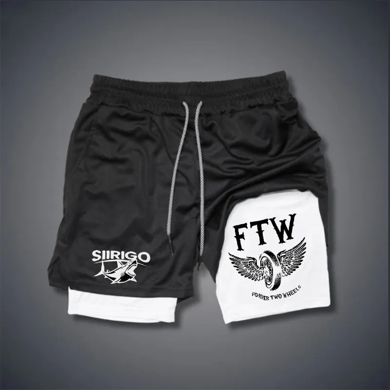 FTW FOREVER TWO WHEELS Angel Wings 2 In 1 GYM PERFORMANCE SHORTS