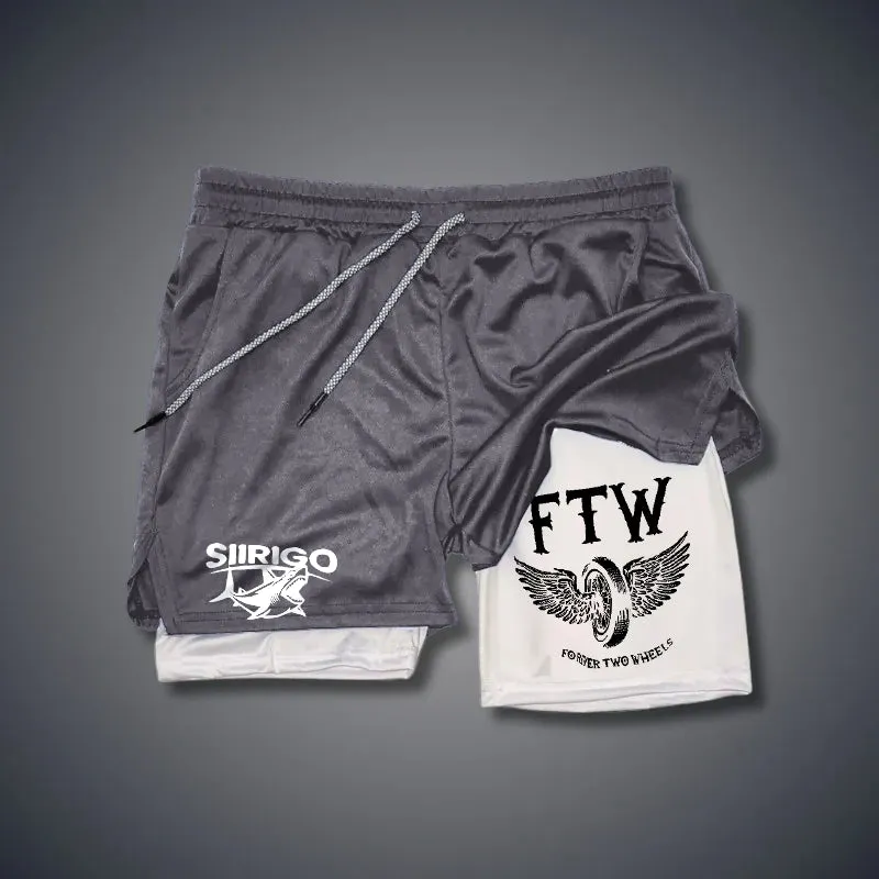 FTW FOREVER TWO WHEELS Angel Wings 2 In 1 GYM PERFORMANCE SHORTS