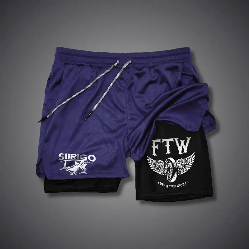 FTW FOREVER TWO WHEELS Angel Wings 2 In 1 GYM PERFORMANCE SHORTS