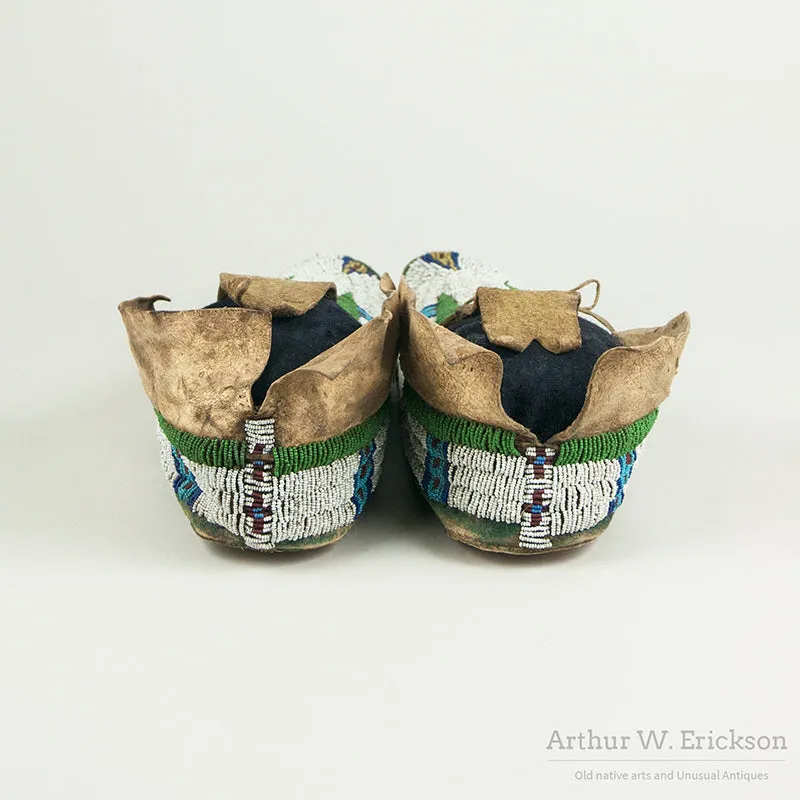 Fully Beaded 19th Century Cheyenne Moccasins