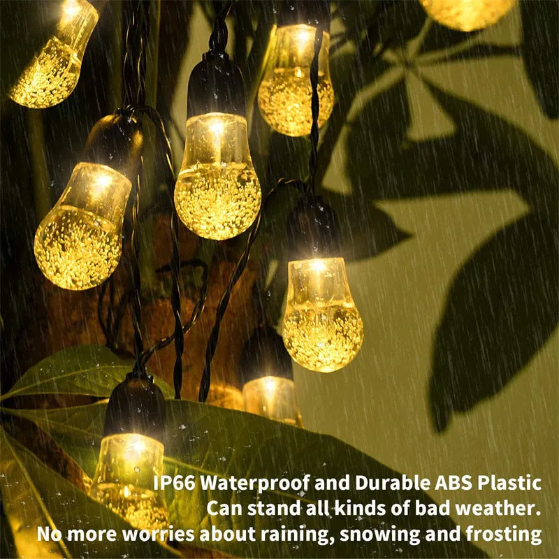 G40 30LED Waterproof Fairy Lights Outdoor 8 Mode Solar Powered Crystal Ball String Lights