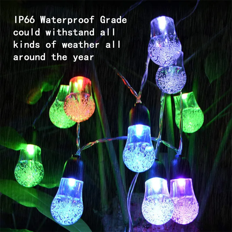 G40 30LED Waterproof Fairy Lights Outdoor 8 Mode Solar Powered Crystal Ball String Lights