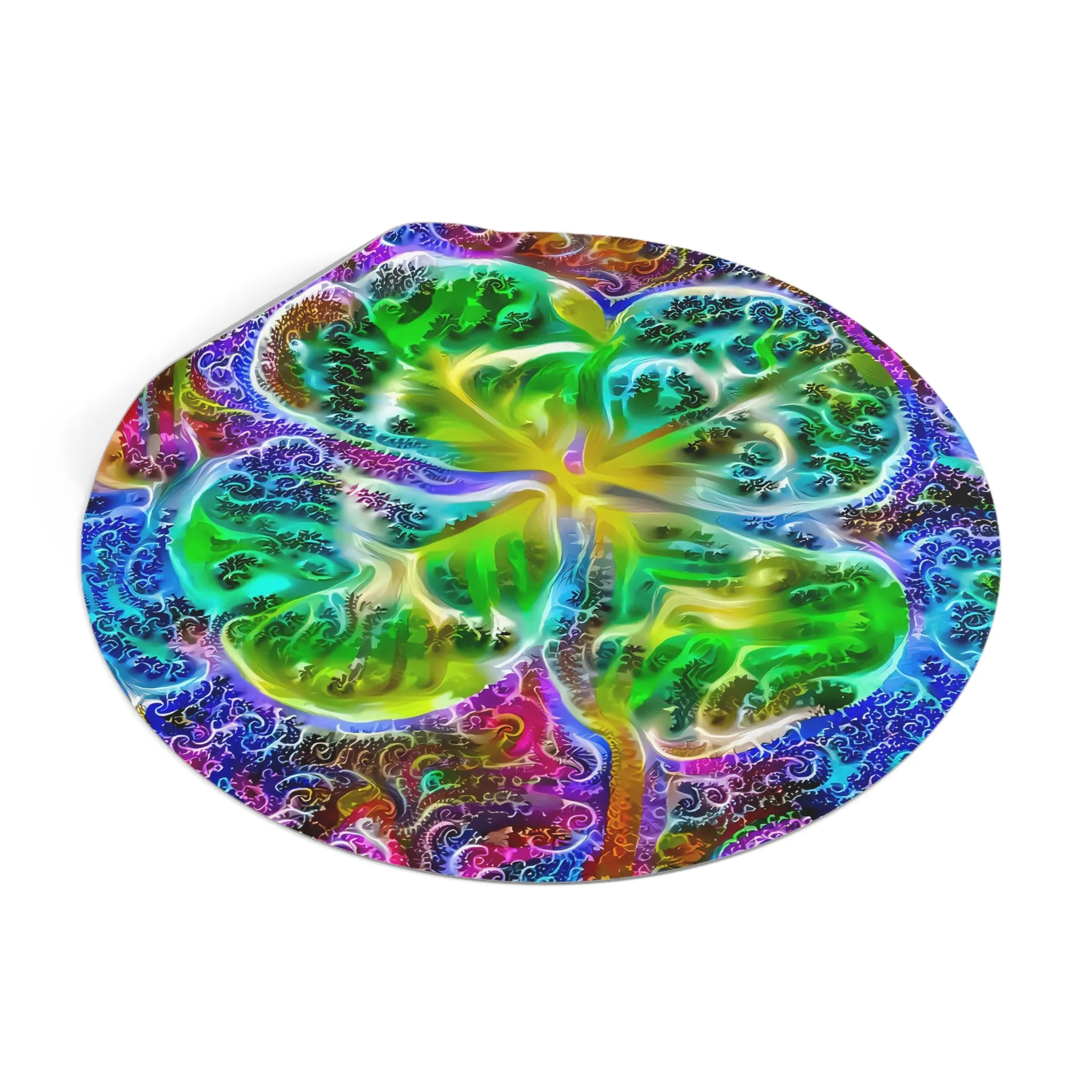Galaxy Frog Clover Round Vinyl Stickers