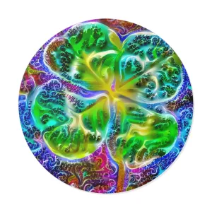 Galaxy Frog Clover Round Vinyl Stickers