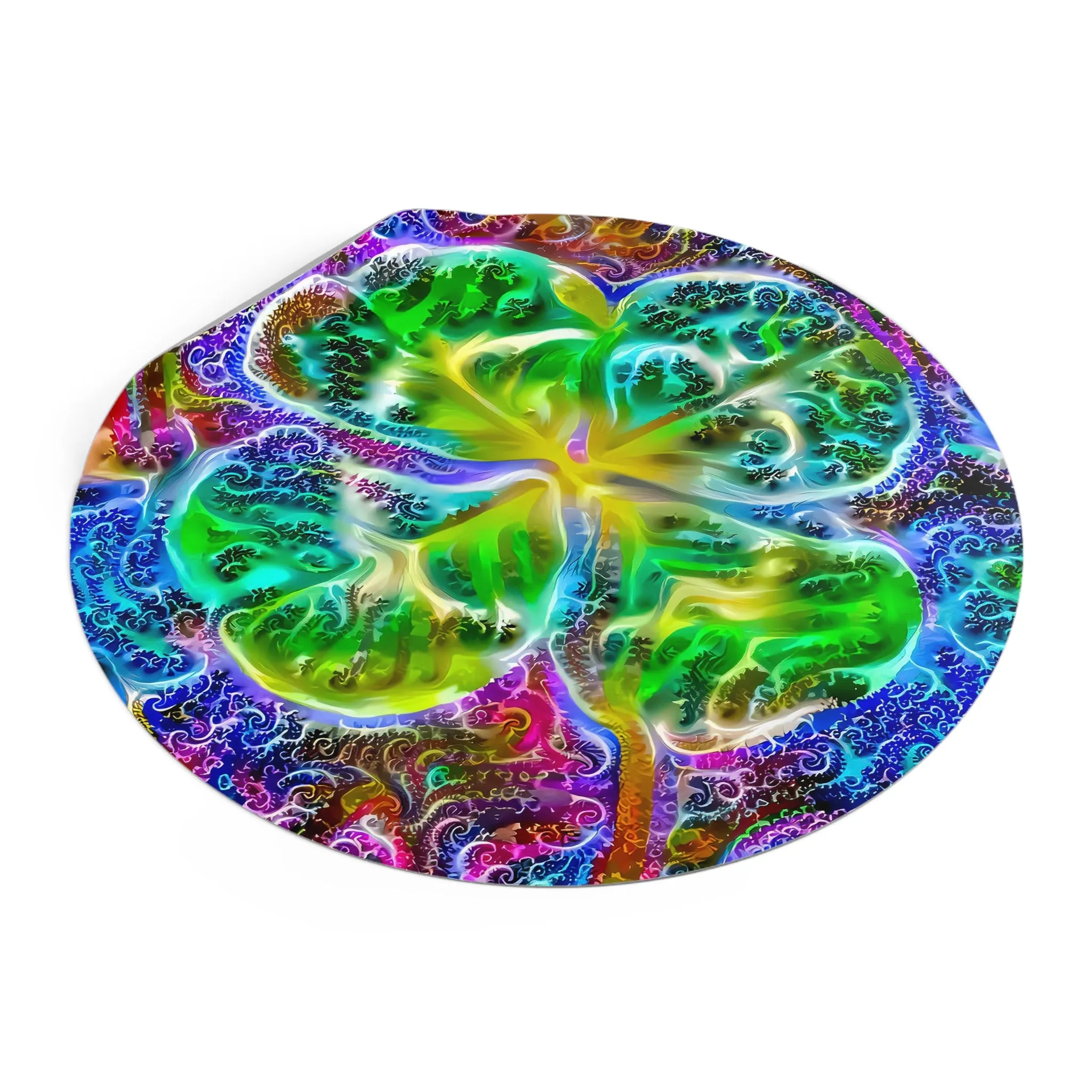 Galaxy Frog Clover Round Vinyl Stickers