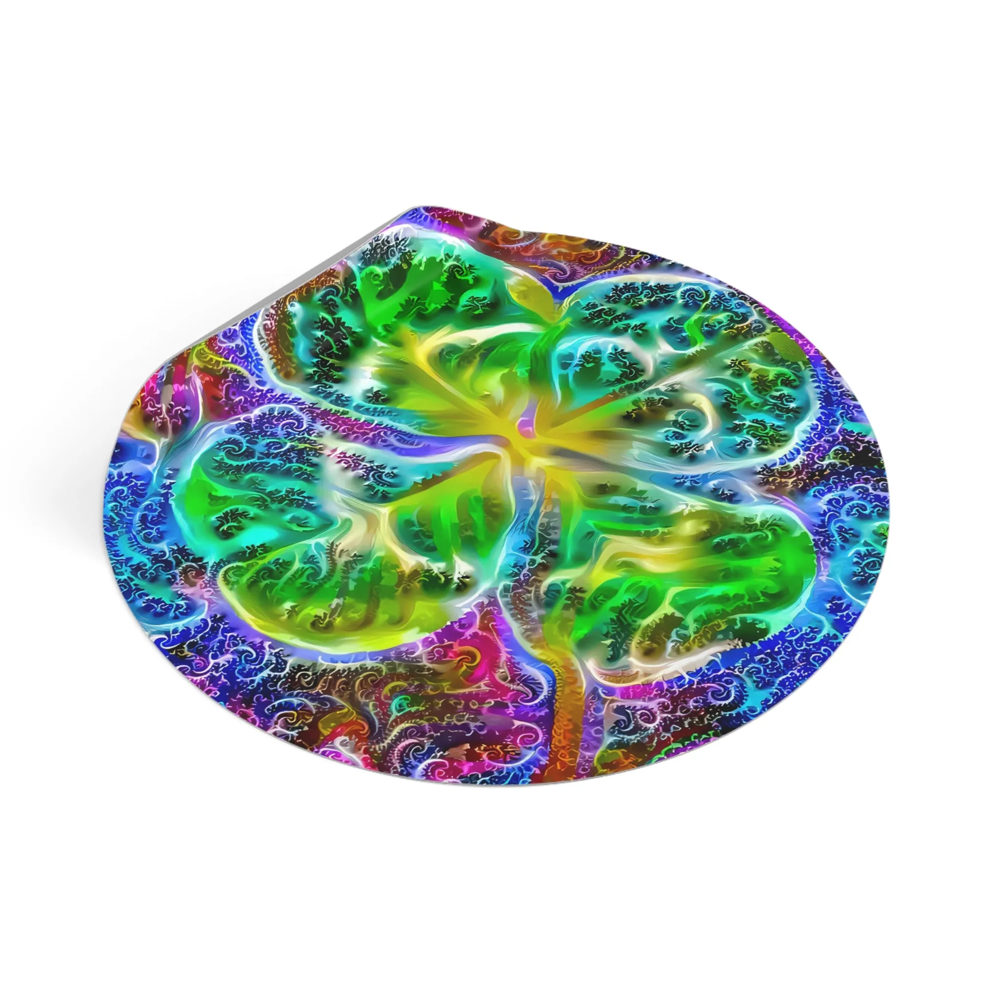 Galaxy Frog Clover Round Vinyl Stickers