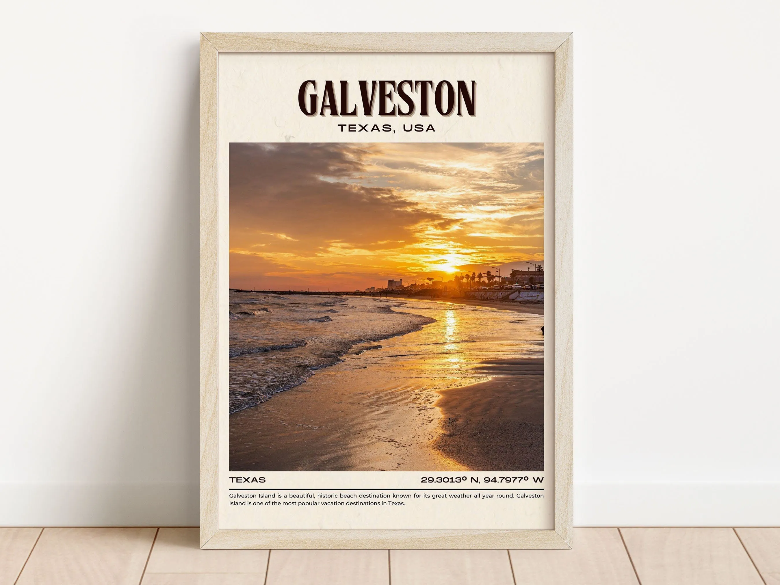 Galveston Vintage Wall Art, Texas, USA