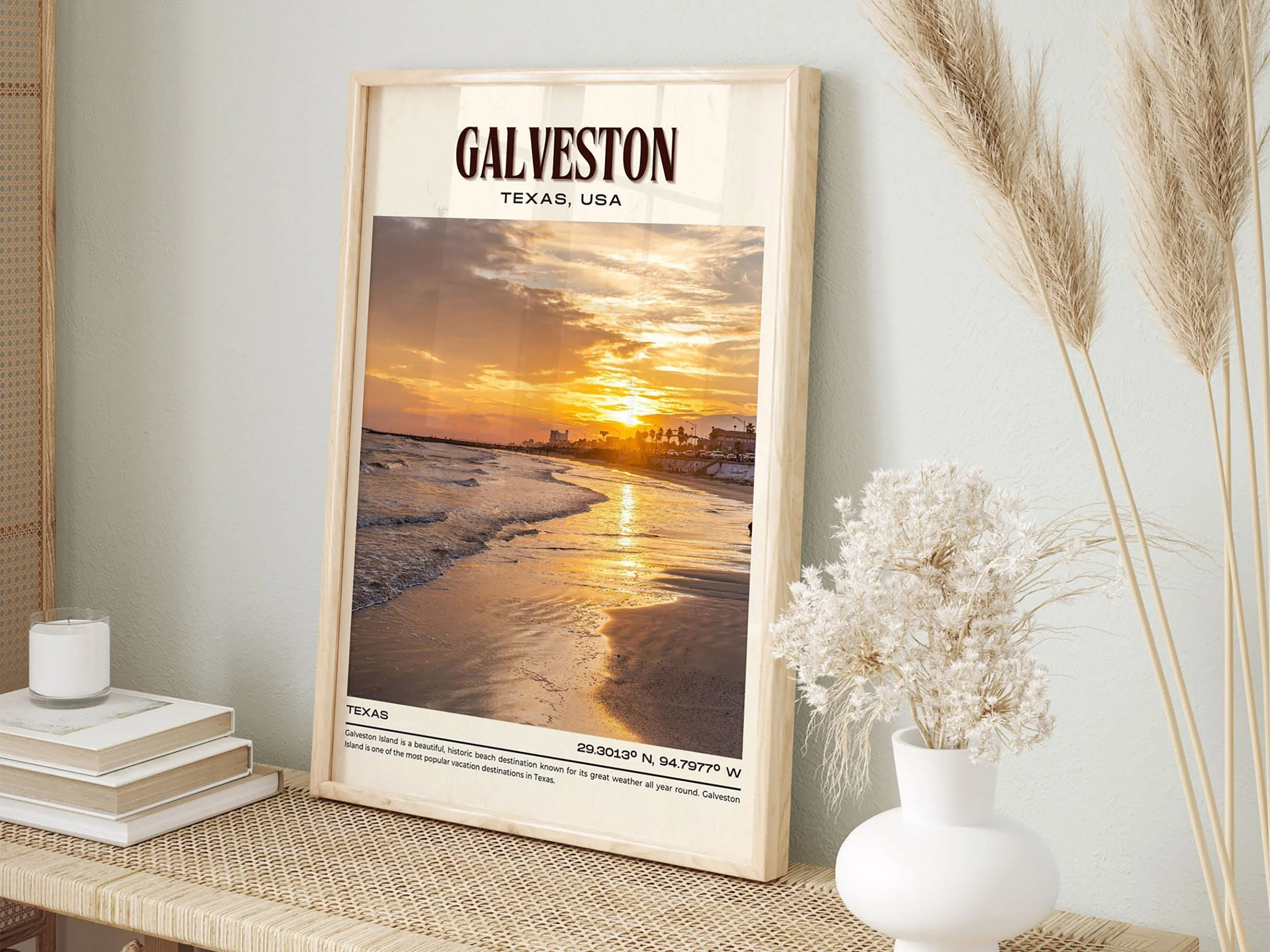 Galveston Vintage Wall Art, Texas, USA
