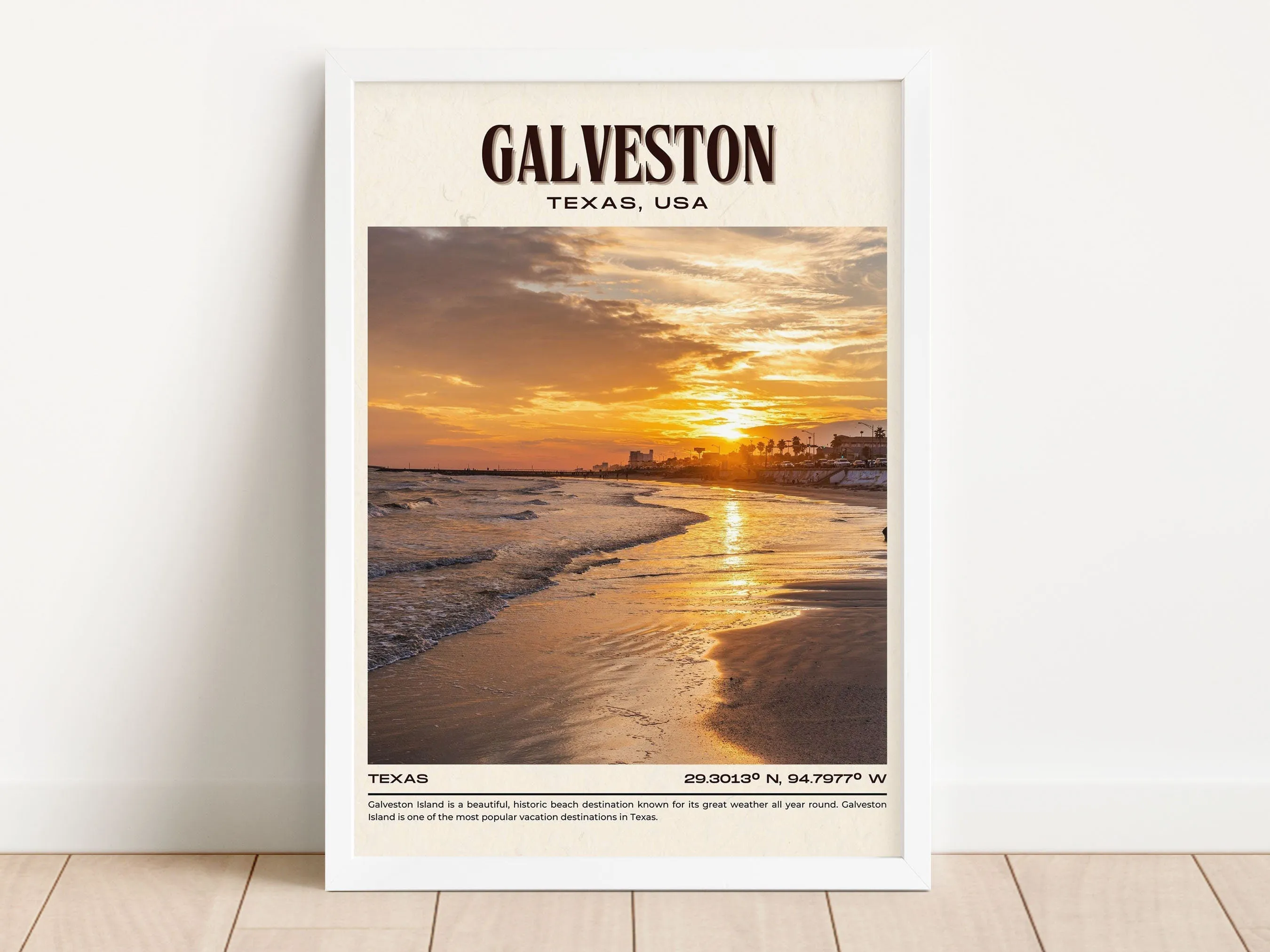Galveston Vintage Wall Art, Texas, USA