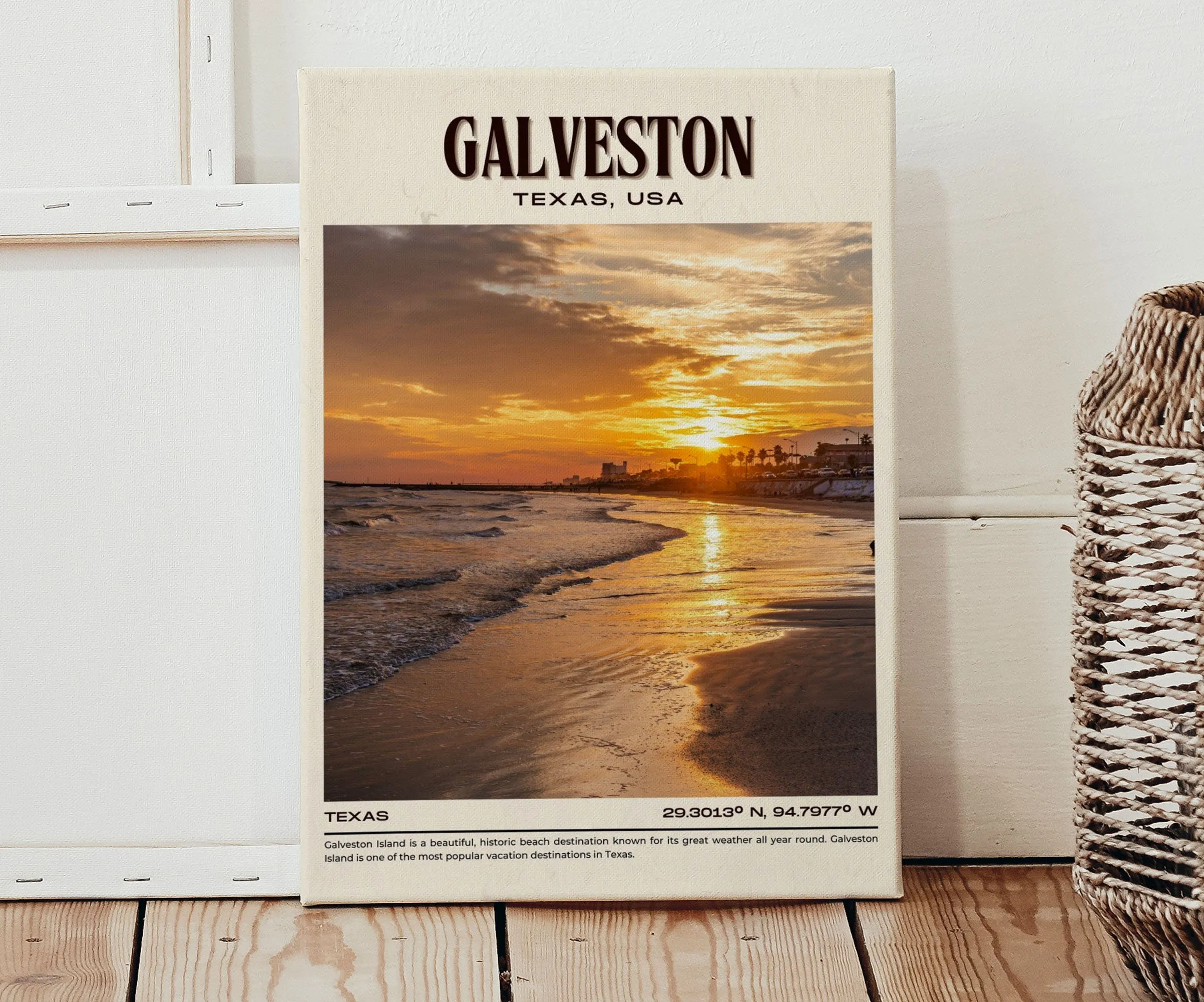 Galveston Vintage Wall Art, Texas, USA