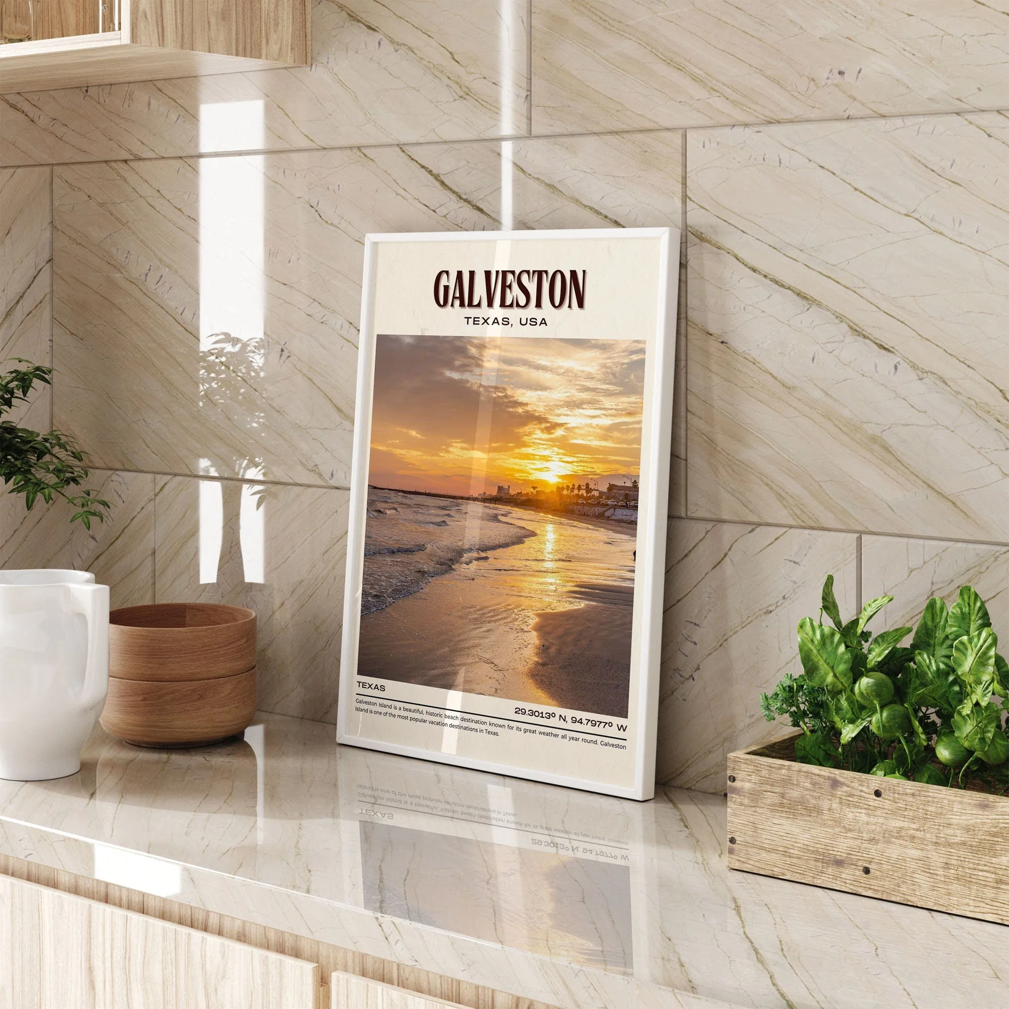 Galveston Vintage Wall Art, Texas, USA
