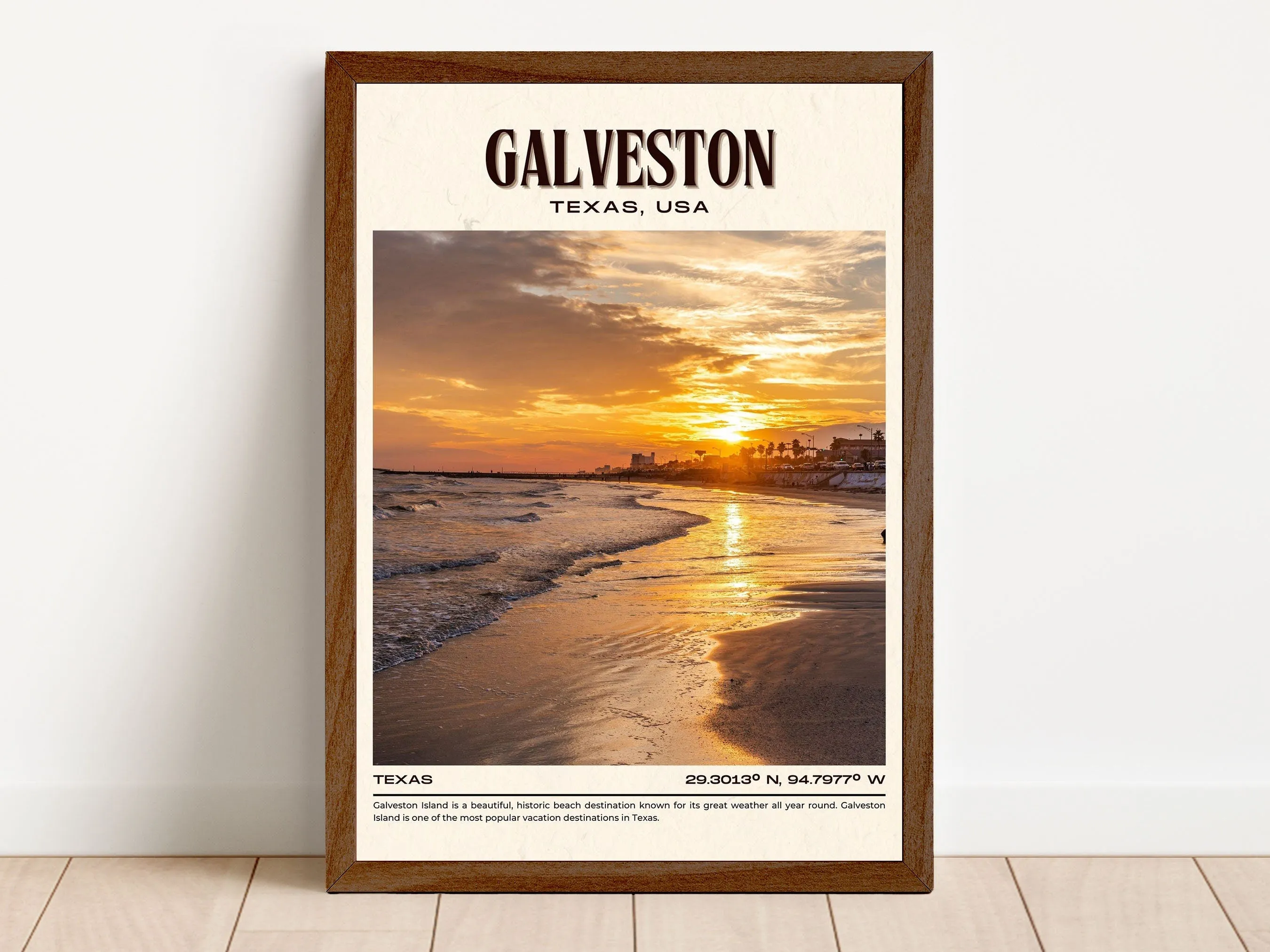 Galveston Vintage Wall Art, Texas, USA