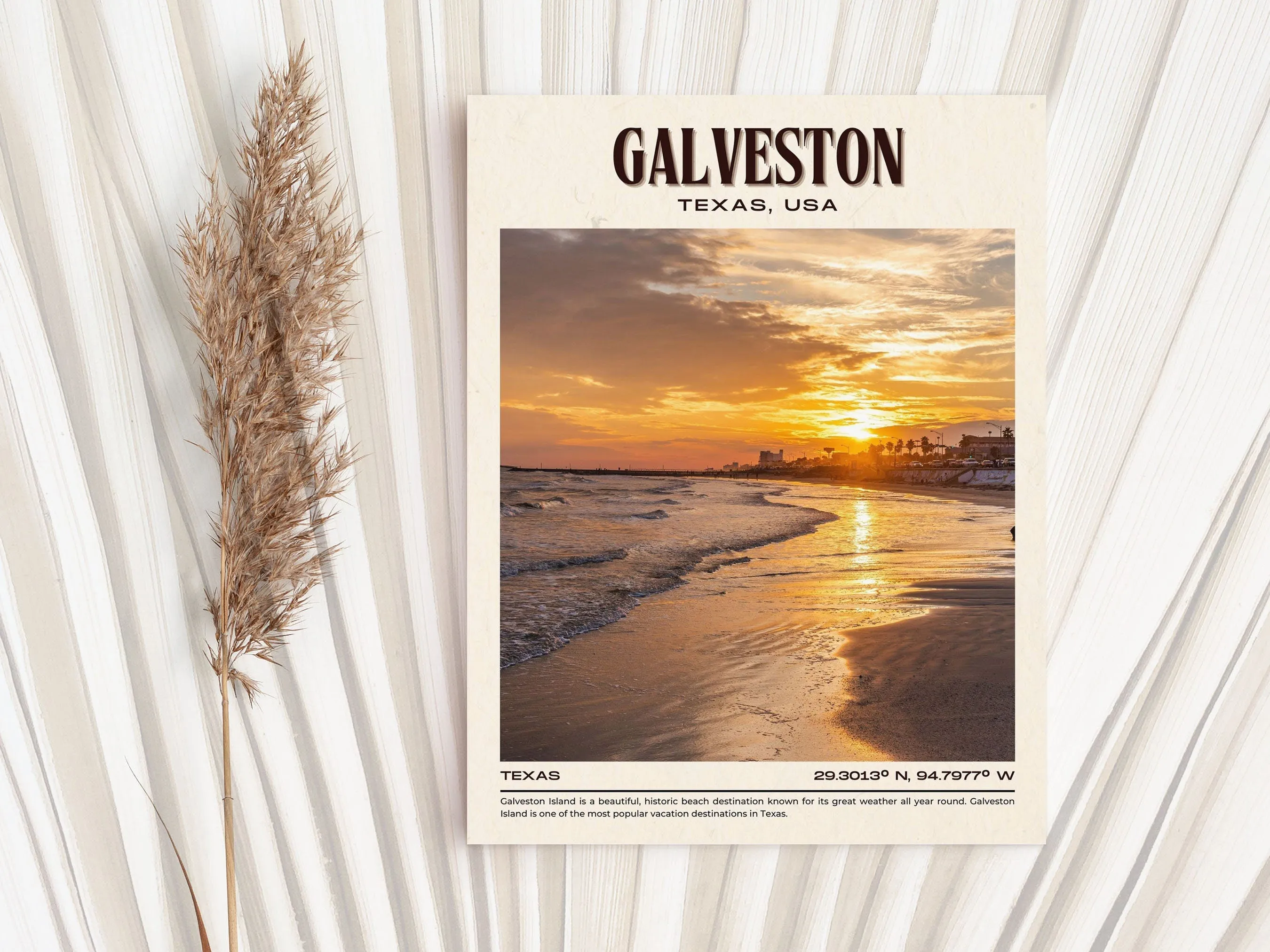 Galveston Vintage Wall Art, Texas, USA