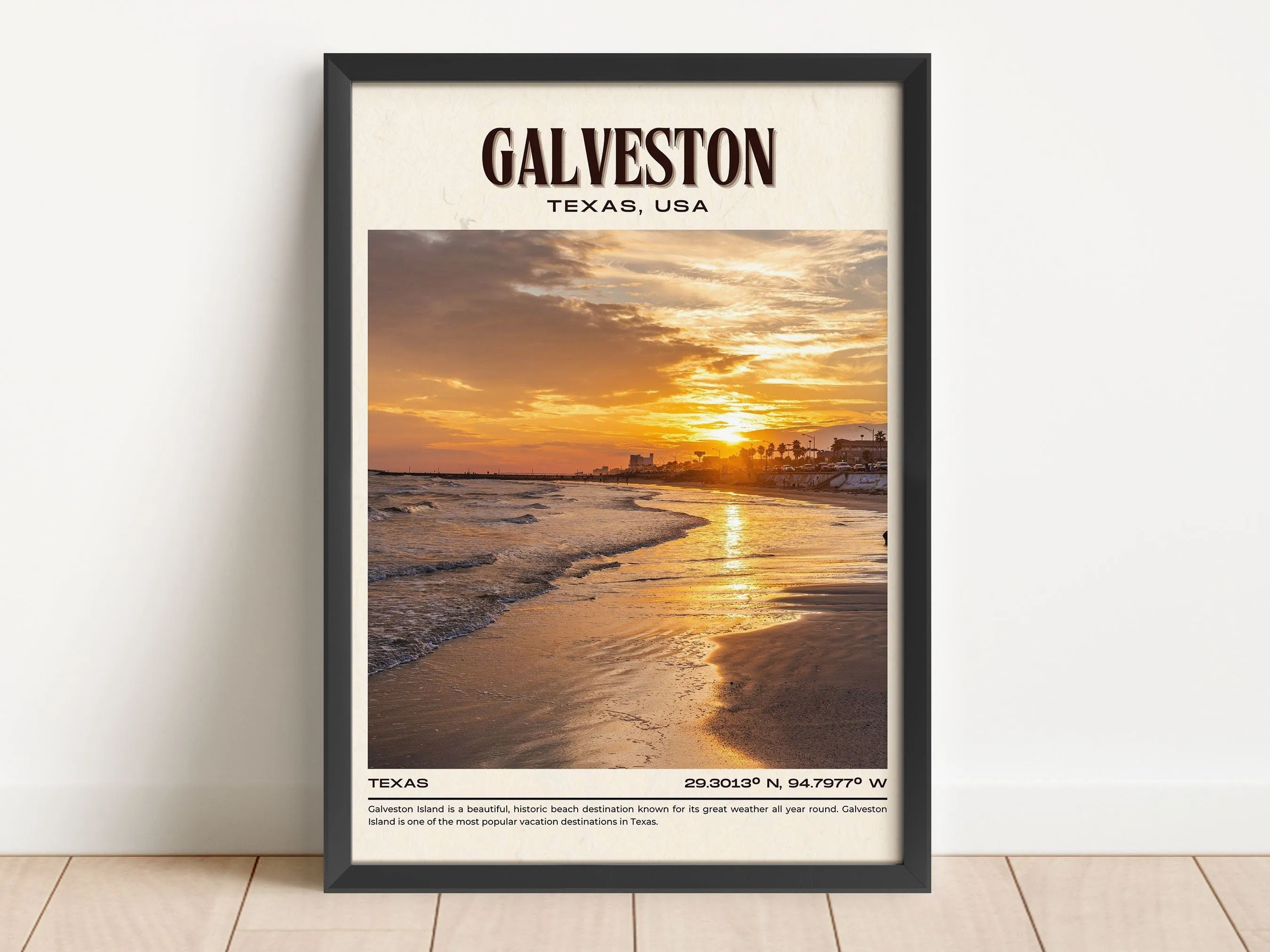 Galveston Vintage Wall Art, Texas, USA