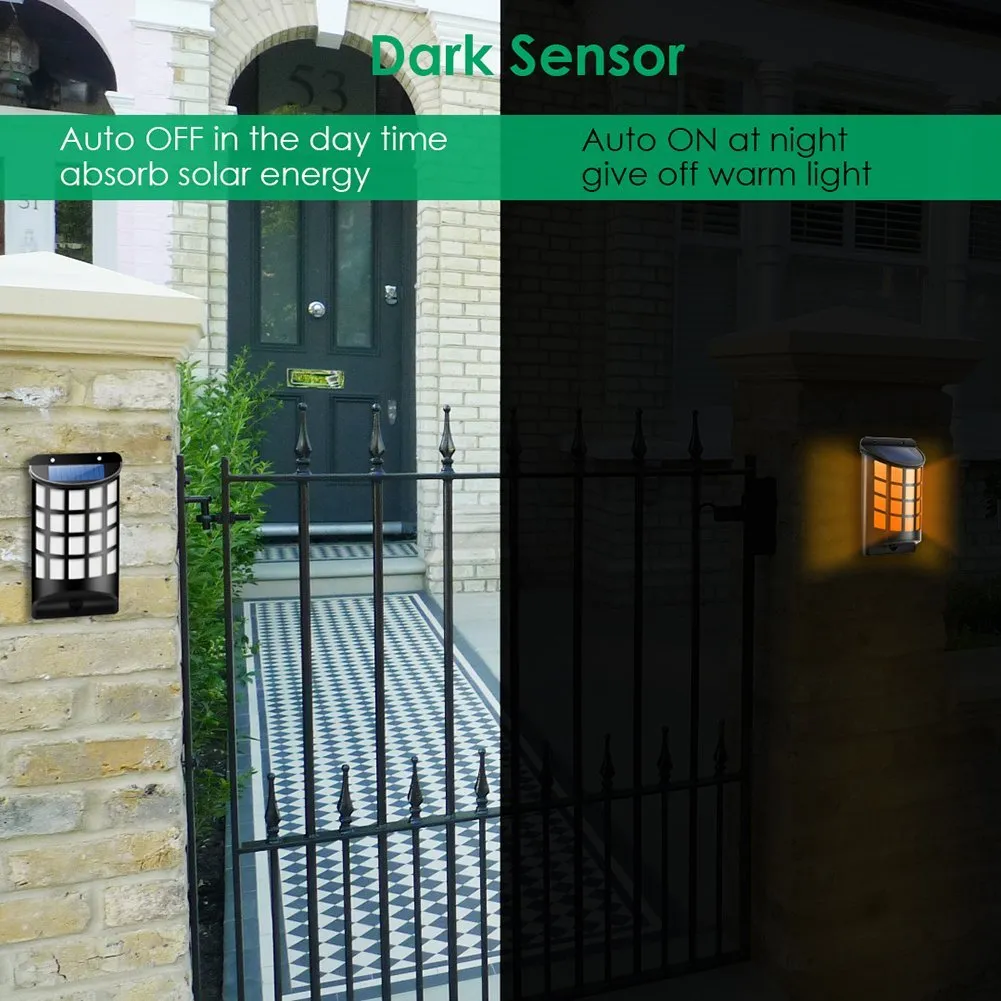 Gardi Solar LED Dancing Flame Wall Mounted Lights
