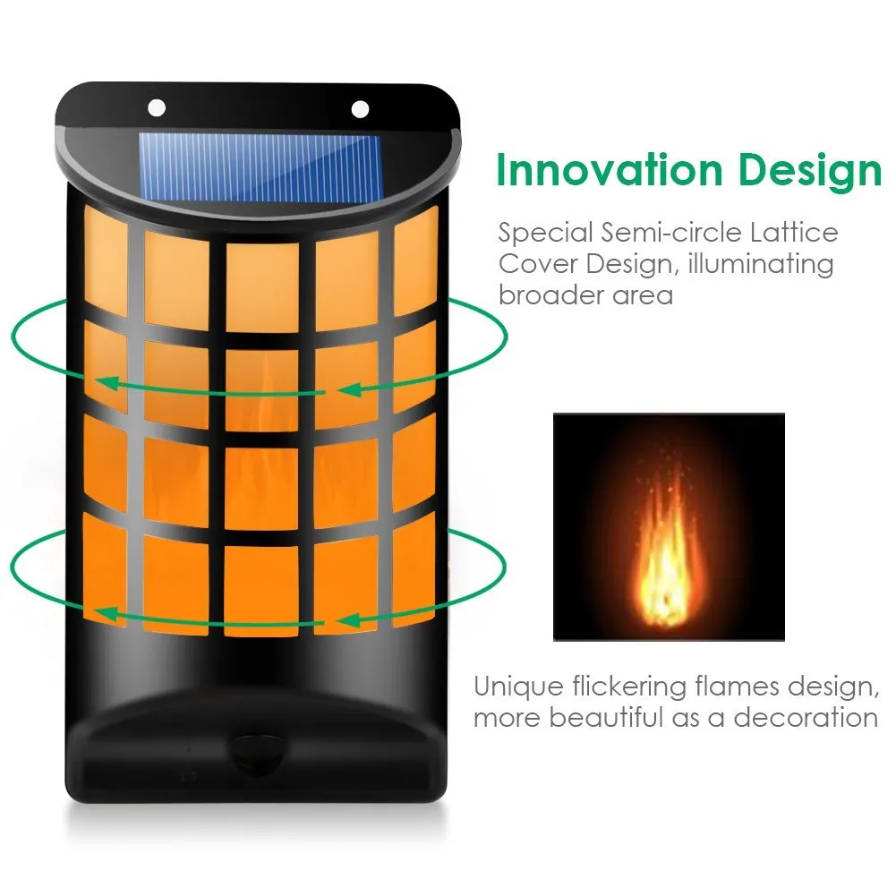 Gardi Solar LED Dancing Flame Wall Mounted Lights