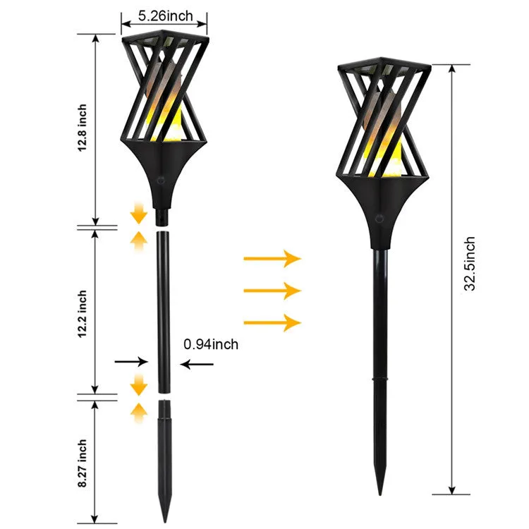 Gardi Twisted Solar LED Dancing Flame Standing Classic Torch Light