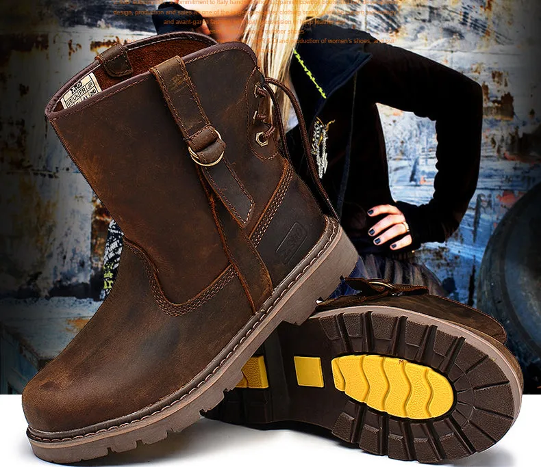 Genuine Leather Ankle Boots Casual Men Shoes New Autumn And Winter Boots British Army Boots Lovers' Boots men shoes