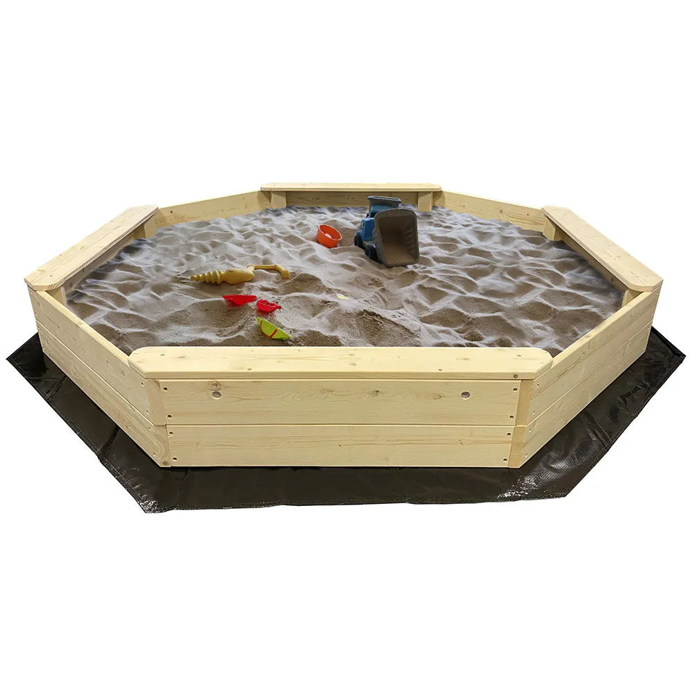 Giant Eco FSC Deluxe Wooden Sandpit with Waterproof Cover | 1.77m diameter | 18m 