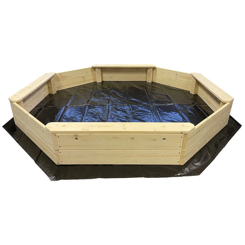 Giant Eco FSC Deluxe Wooden Sandpit with Waterproof Cover | 1.77m diameter | 18m 